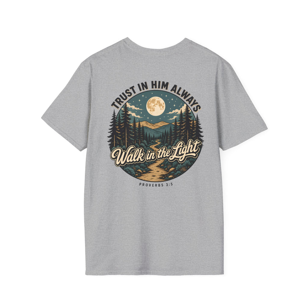 Proverbs 3:5 Front and Back Scripture Tshirt, Christian Faith Shirt, Trust In Him Unisex Tee