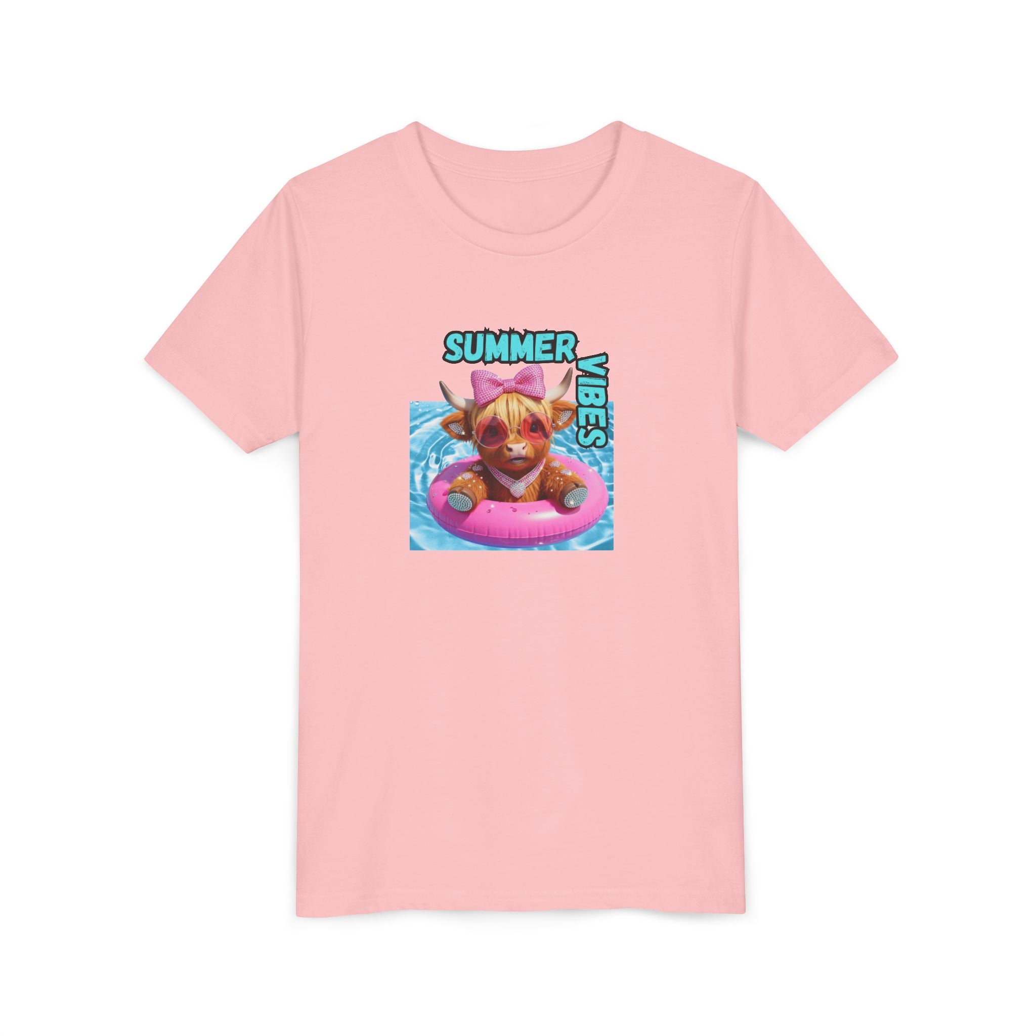 Girl's Youth Summer Vibes Tee, Cute Kids Shirt, Fun Youth T-Shirt, Summer Apparel for Kids