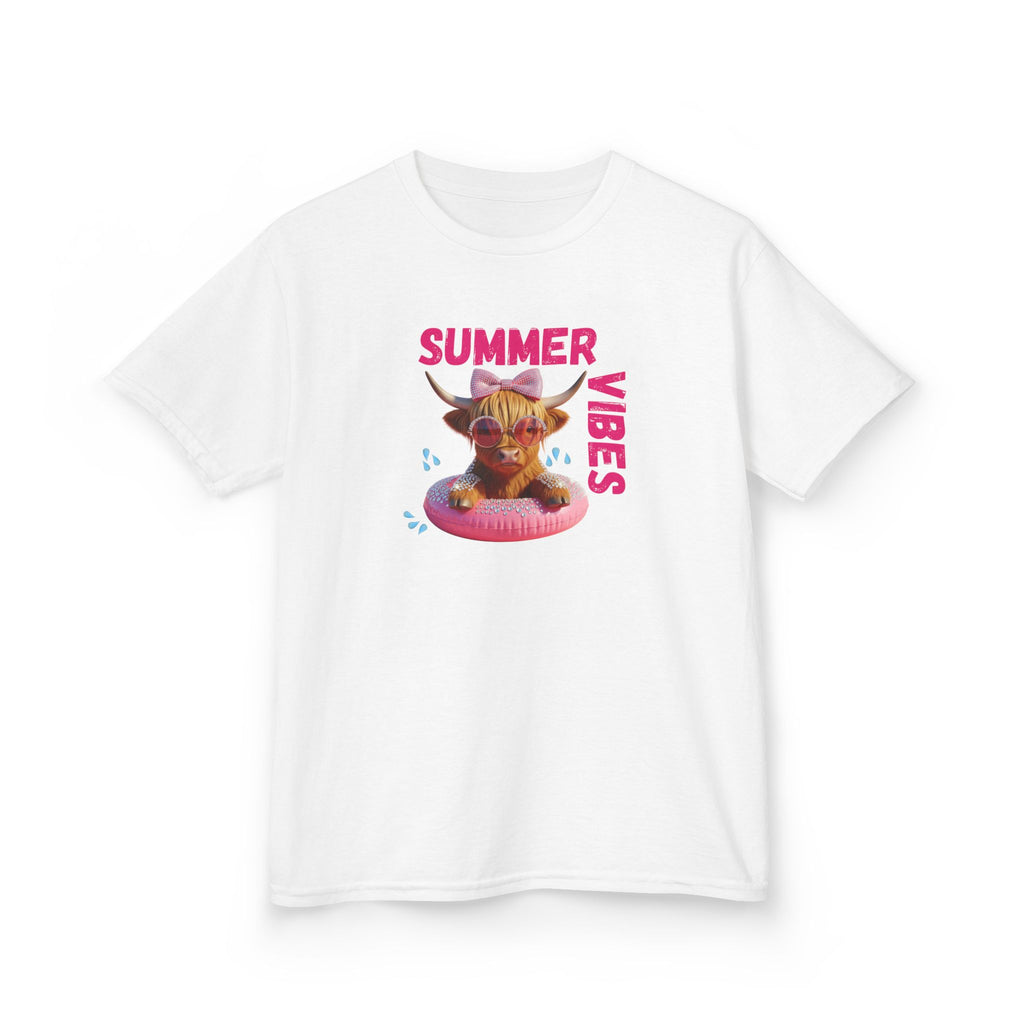 Girl's Summer Vibes Tee, Fun Cotton Shirt, Beach Wear, Vacation Outfit, Children's T-Shirt, Gifts for Kids