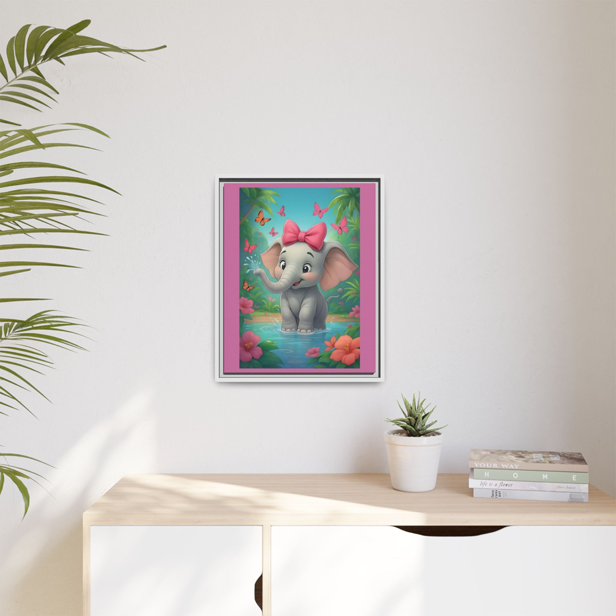 Framed Kids Elephant Wall Print, Kids Bedroom Art, Nursery Art, Baby Room Decor, Animal Art, Child's Room Gift, Playroom Wall Art