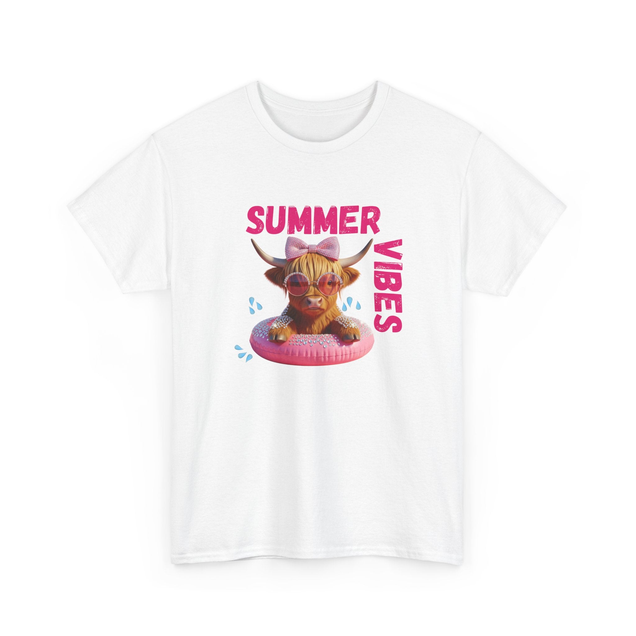 Summer Vibes Tee, Cute Summer Shirt, Relaxed Fit T-Shirt, Beachwear Top, Gift for Friends, Summer Party Apparel