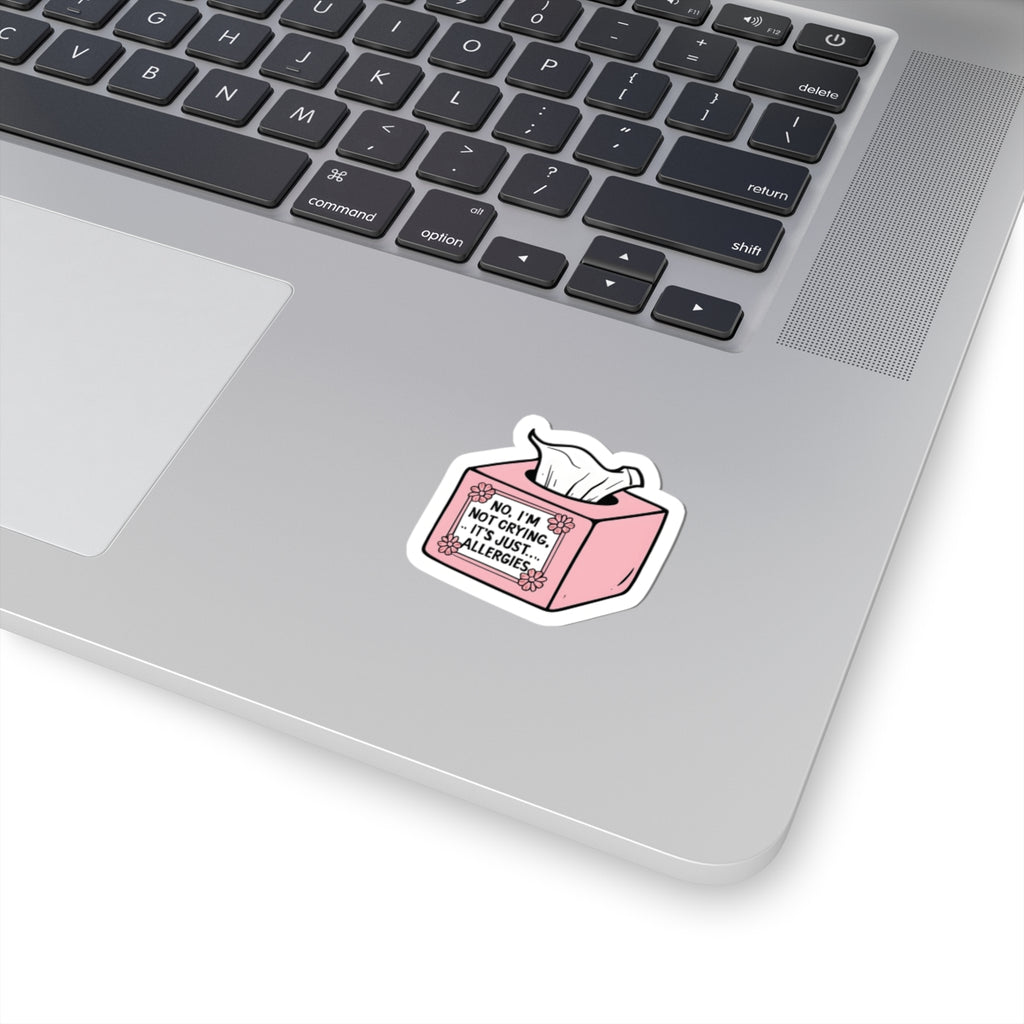 Allergy-Themed Kiss-Cut Stickers, Cute Laptop Decor, Funny Gift for Allergies, Floral Tissues Decor, Quirky Desktop Accessories