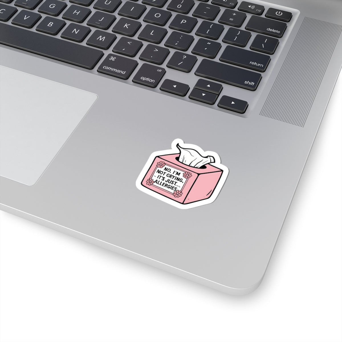 Allergy-Themed Kiss-Cut Stickers, Cute Laptop Decor, Funny Gift for Allergies, Floral Tissues Decor, Quirky Desktop Accessories