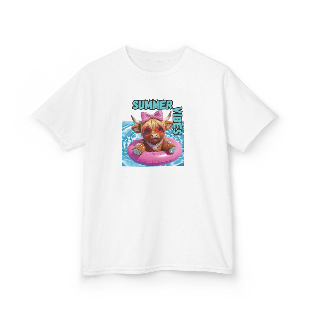 Girl's Summer Vibes Kids Tee | Fun Summer T-Shirt for Kids, Beach Shirt, Vacation Tee, Pool Party Gift