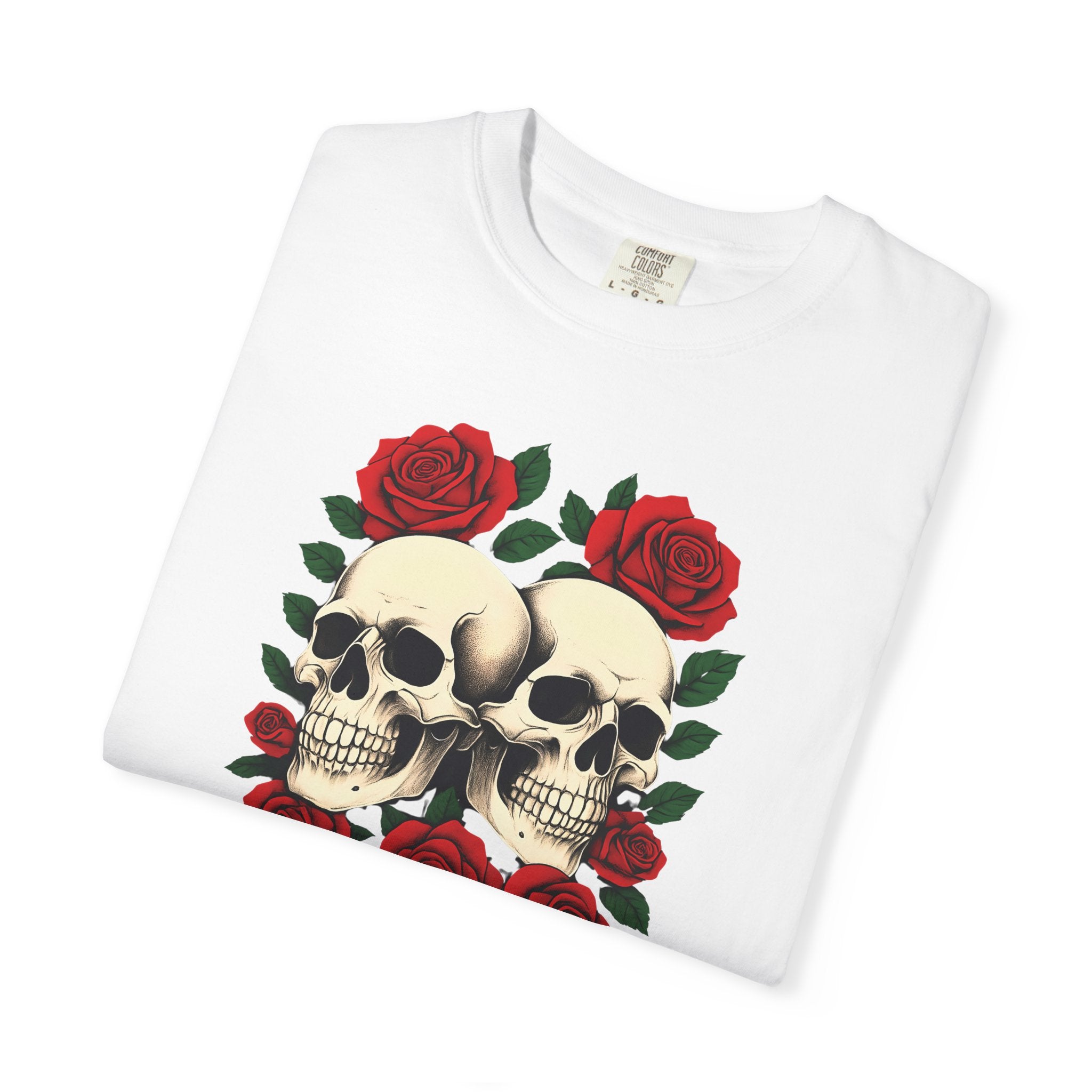 Stylish Skull & Rose Unisex T-shirt, Grunge Tee, Unisex Casual Wear, Unique Graphic Top, Gift for Goths, Time to Bloom Apparel