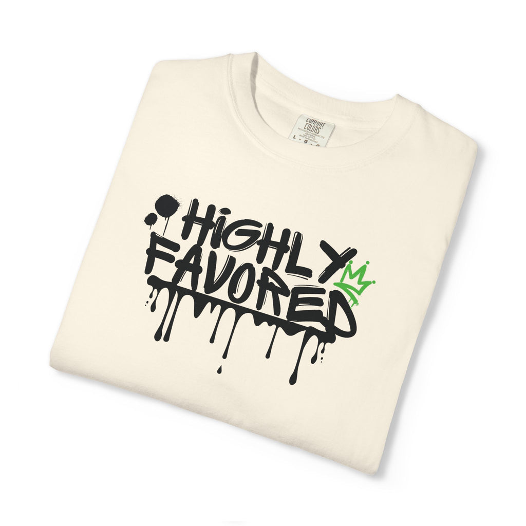 I'M Highly Favored Unisex T-Shirt, Casual Streetwear Tee, Graffiti Art Shirt, Gift for Artists, Motivational Graphic Tee