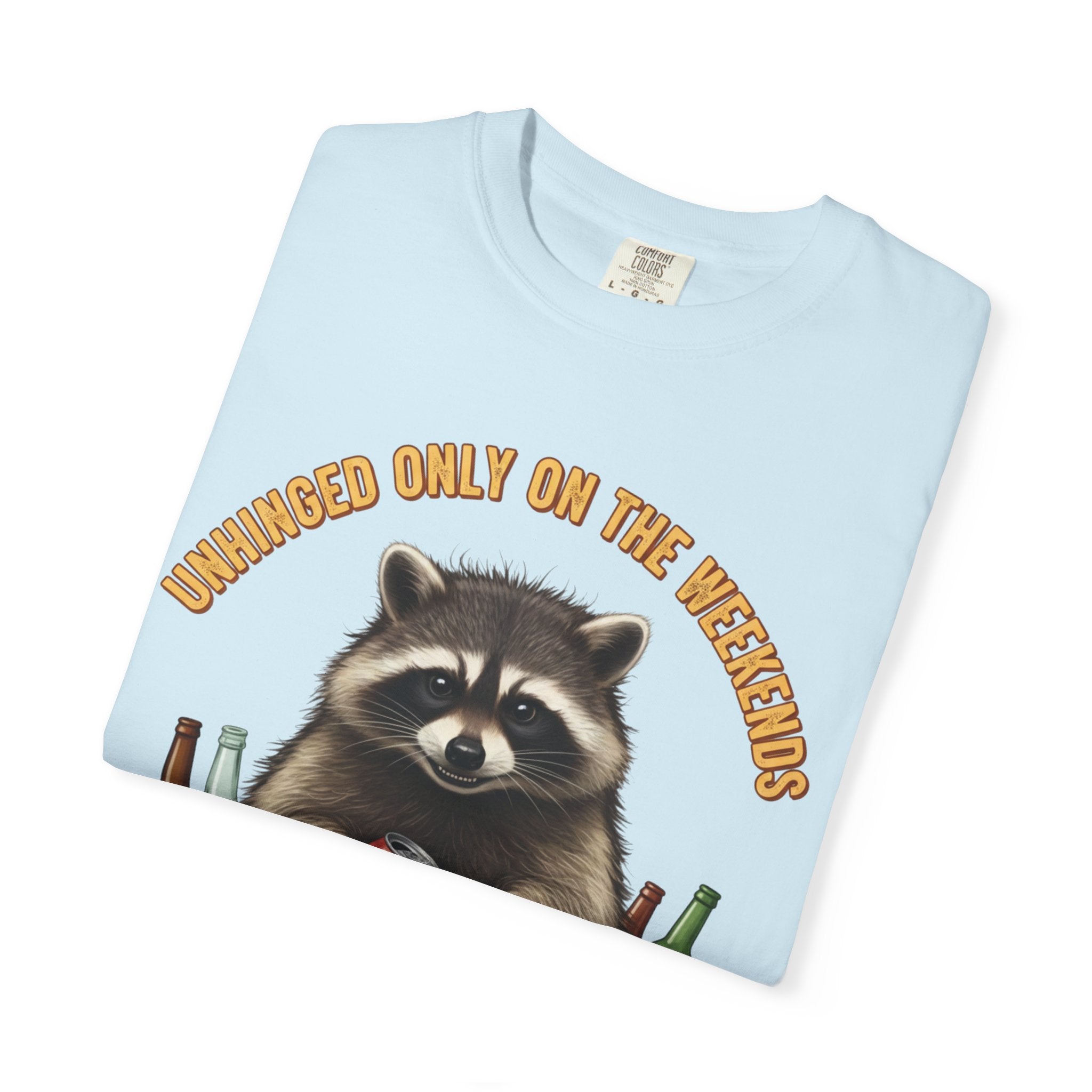 Raccoon Party T-Shirt|Comfort Colors 'Unhinged Only On The Weekends' Vintage Party Tee