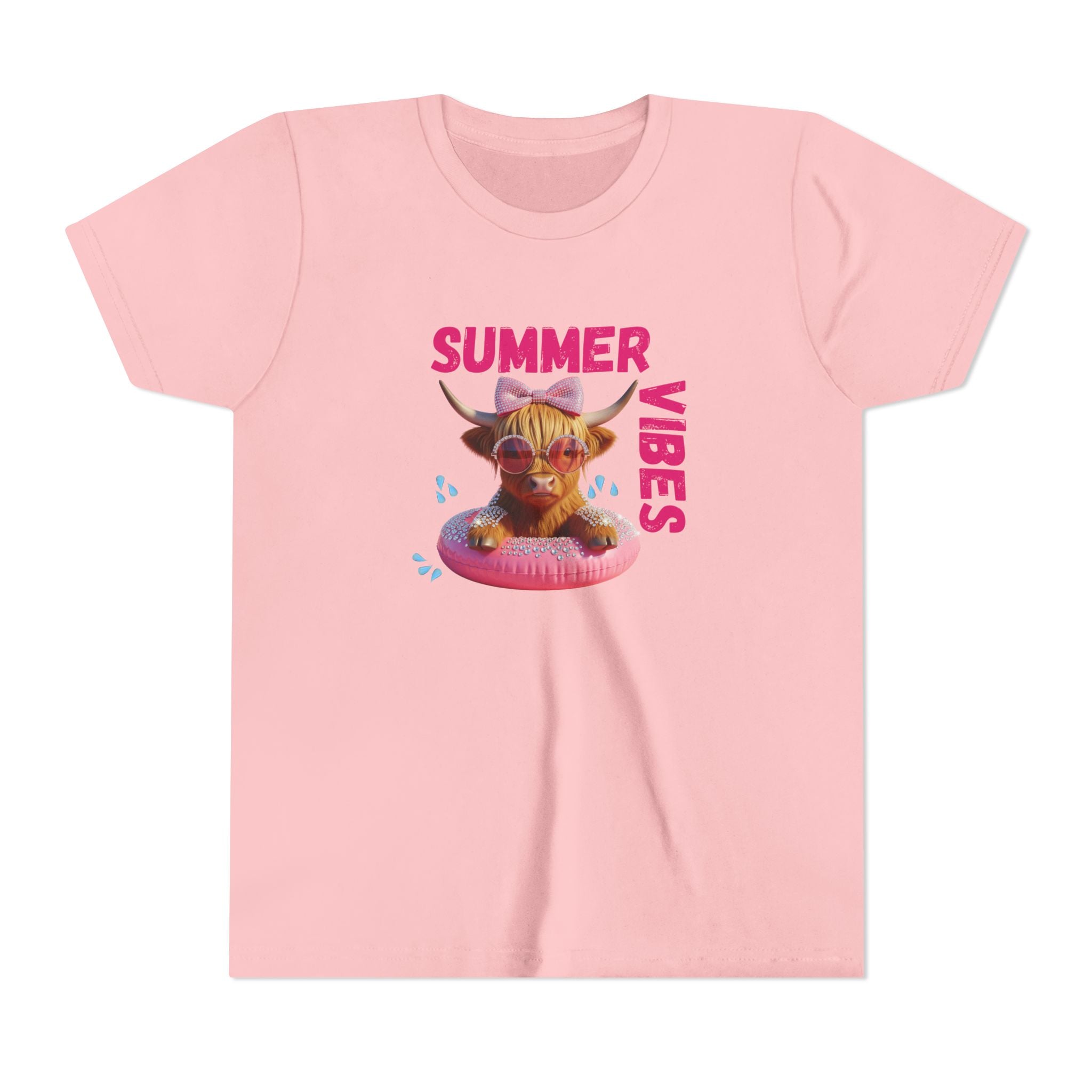 Girl's Youth Summer Vibes Tee, Fun Kids T-Shirt, Vacation Apparel