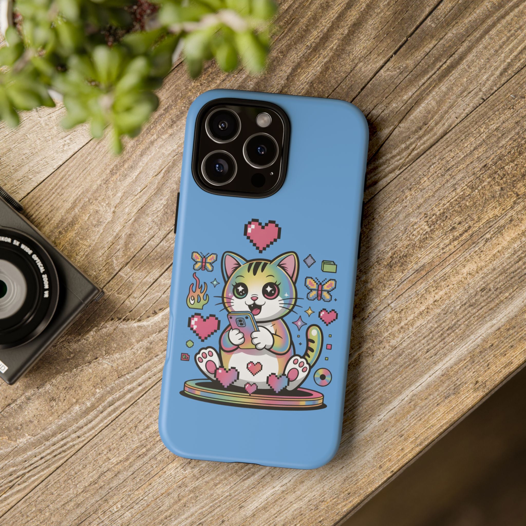 Kawaii Pixel Cat Hearts phone case | Tough Case iPhone 17, 16, 15, 14, 13, iPhone Pro 17, 16, 15, 14, 13, iPhone Pro Max 17, 16, 15, 14, 13