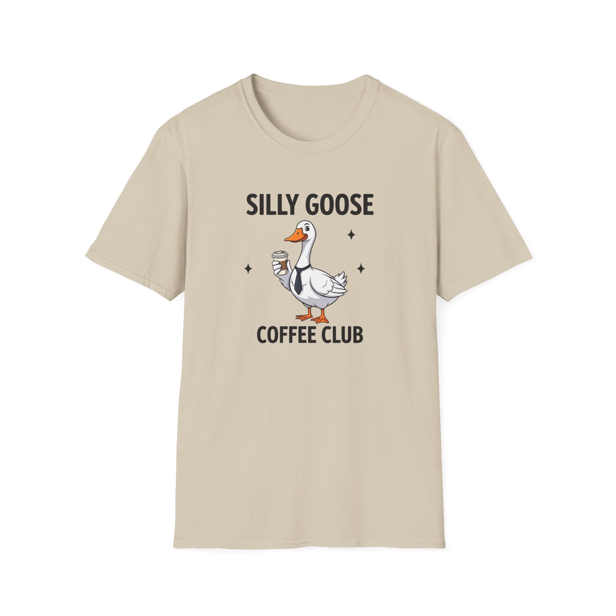 Silly Goose Coffee Club T-Shirt, Unisex Tee, Cute Animal Shirt, Fun Coffee Lover Gift Casual Wear, Quirky Humor Tee, Shirt for Caffeine Fans
