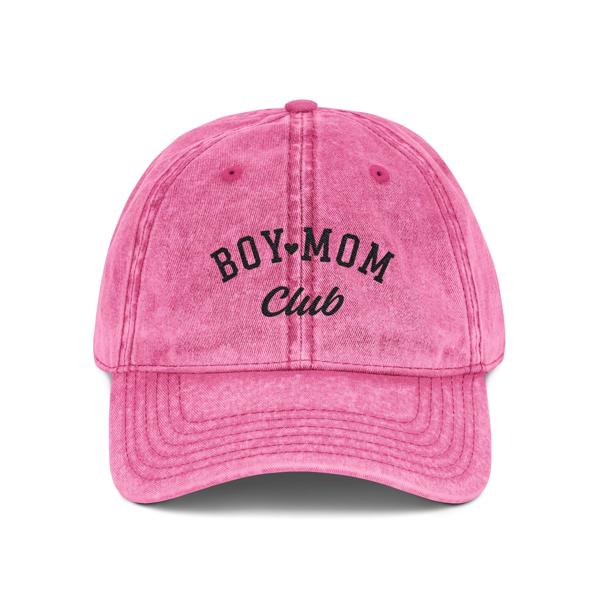 Embroidered Boy Mom Club Cap | Vintage Washed Baseball Hat