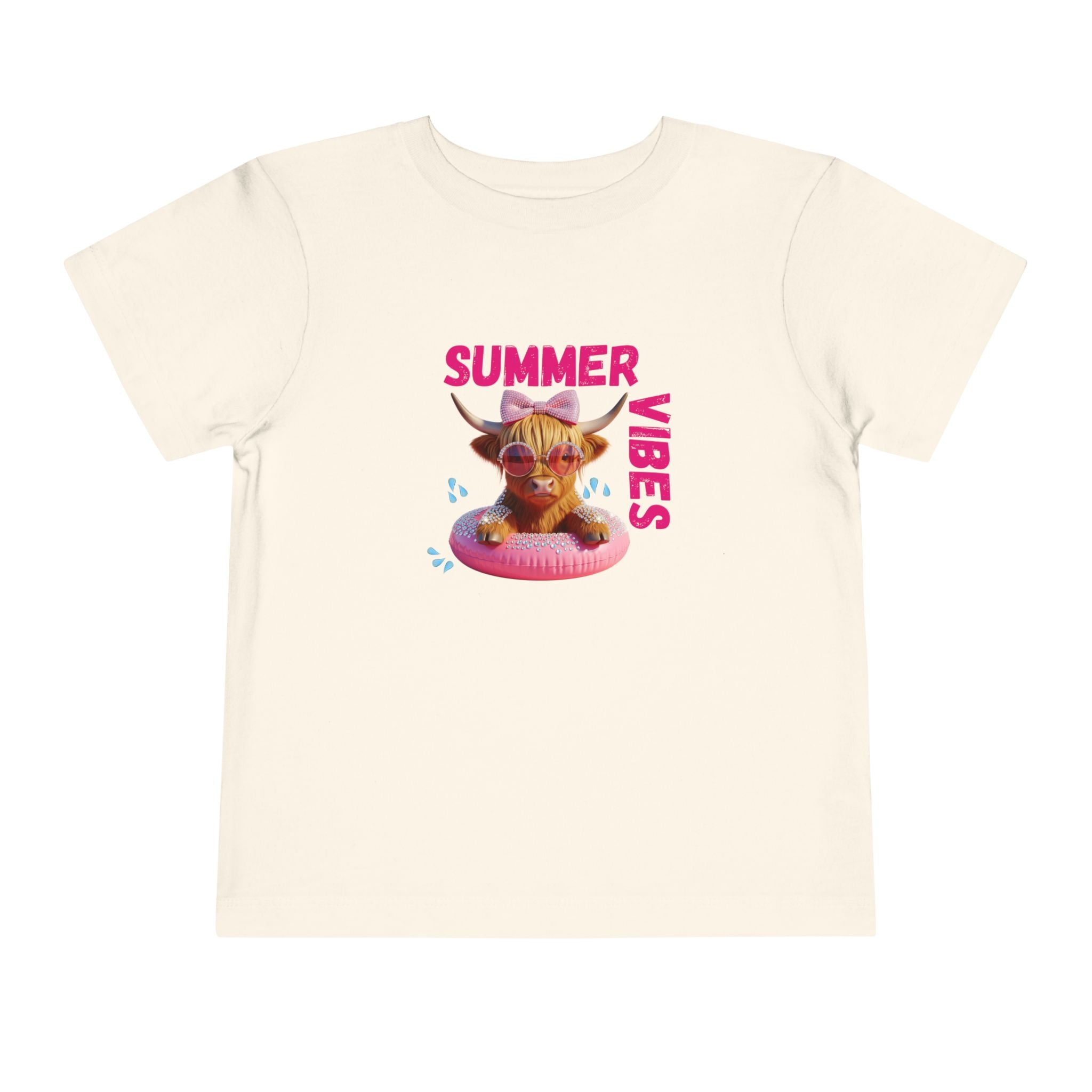 Toddler Girl's Summer Vibes Tee, Cute T-Shirt, Beach Outfit, Vacation Wear, Summer Party Top, Gifts for Toddlers