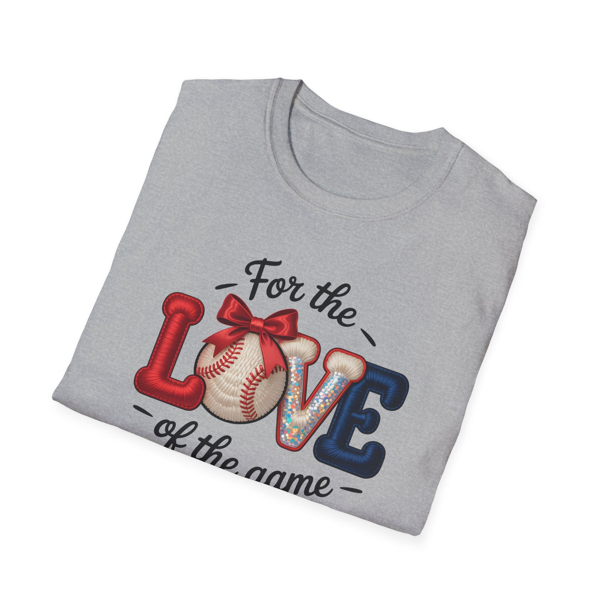 Faux Embroidered For the Love of the Game Baseball T-Shirt | Sports Tee