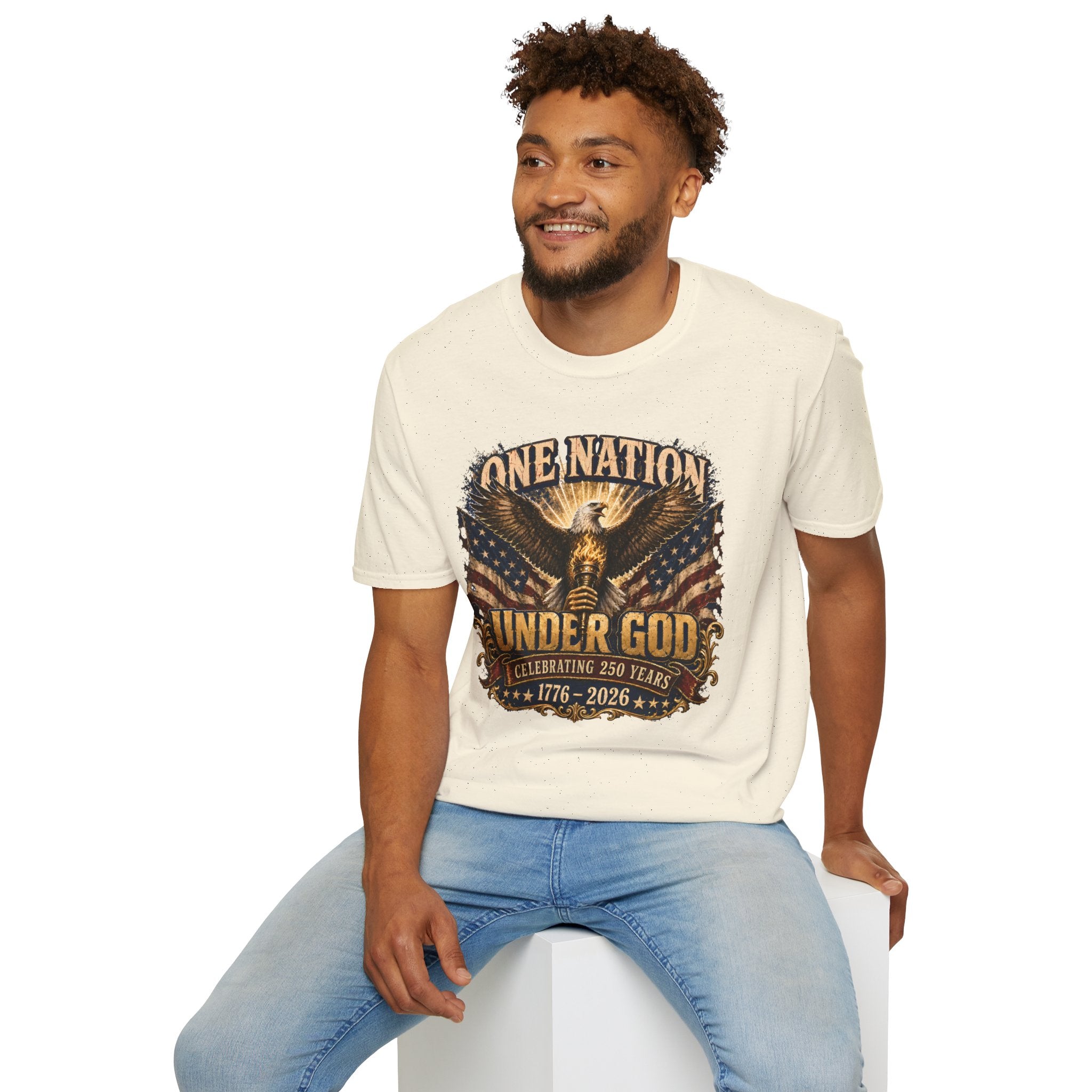 One Nation Under God T‑Shirt — Patriotic American Eagle 4th of July Tee