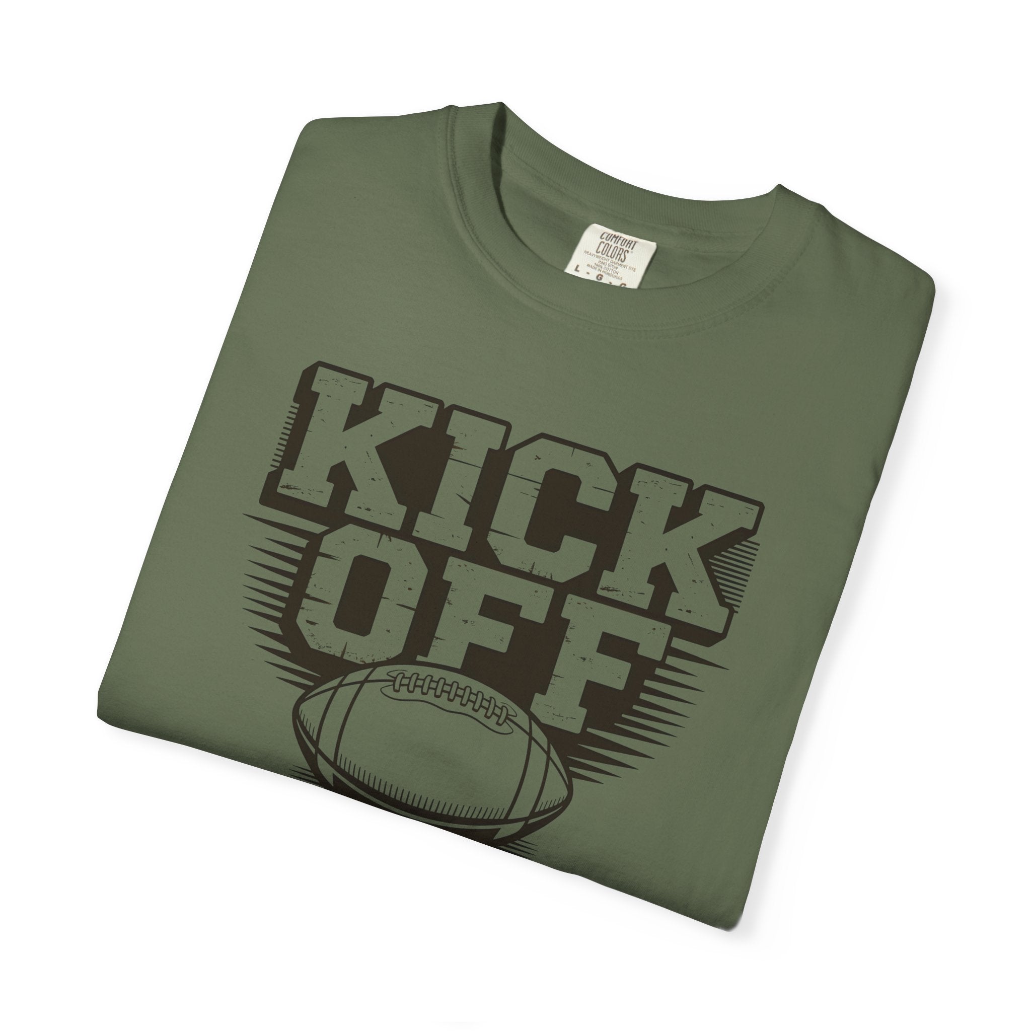 Kick Off Unisex Garment-Dyed T-shirt for Sports Lovers, Football Fans, Casual Wear, Gift Idea, Game Day Apparel