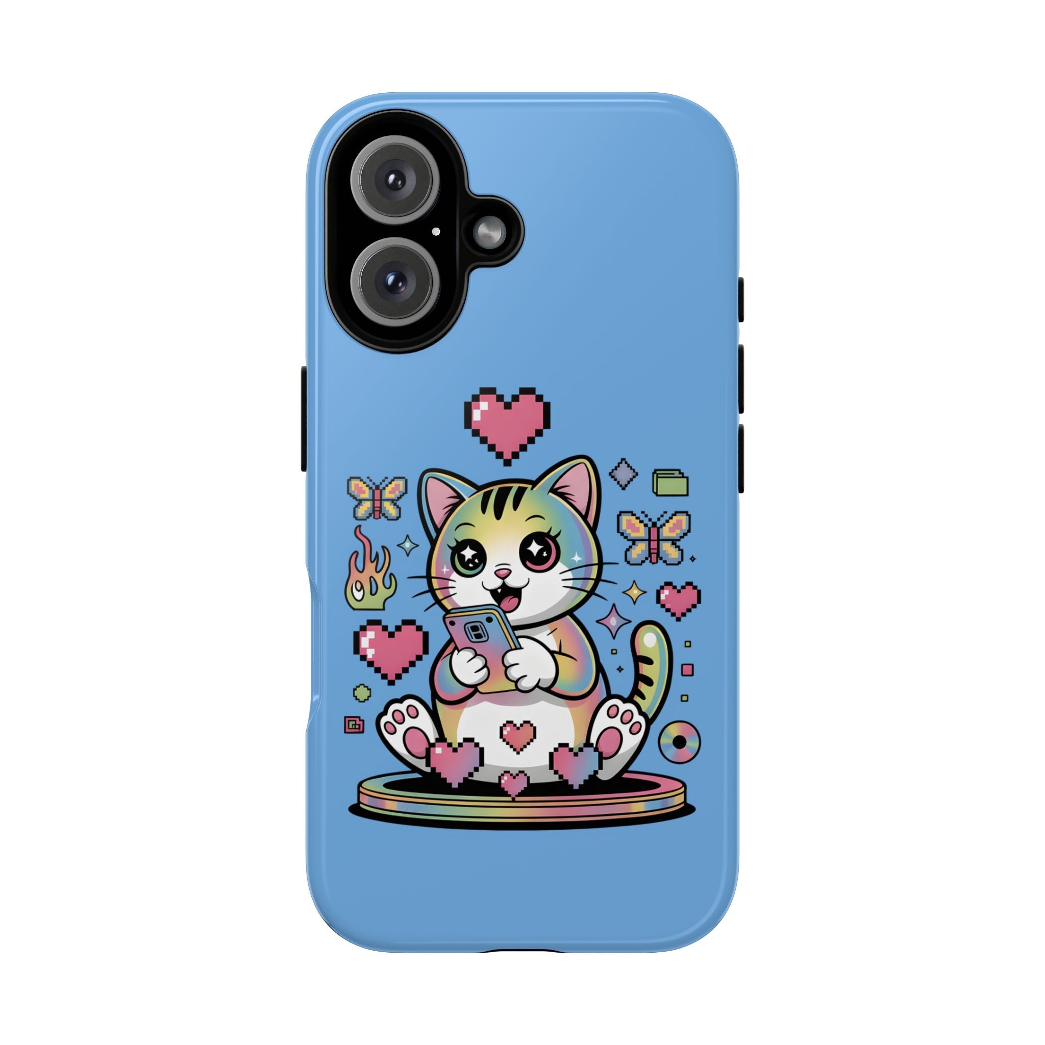 Kawaii Pixel Cat Hearts phone case | Tough Case iPhone 17, 16, 15, 14, 13, iPhone Pro 17, 16, 15, 14, 13, iPhone Pro Max 17, 16, 15, 14, 13