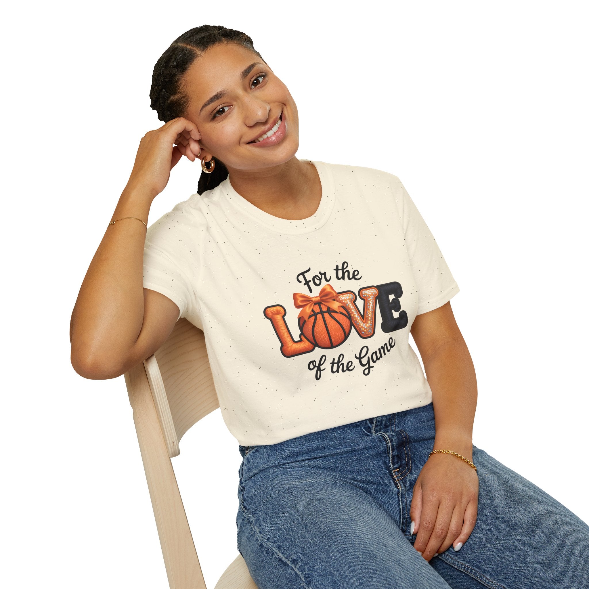 Faux Embroidered For the Love of the Game Basketball T-Shirt | Sports Tee