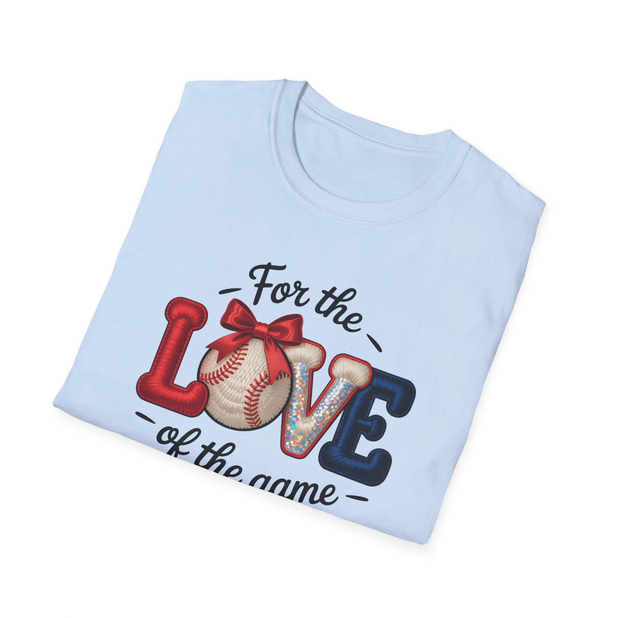 Faux Embroidered For the Love of the Game Baseball T-Shirt | Sports Tee