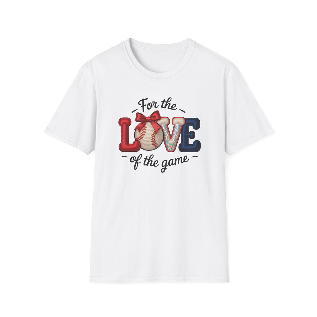 Faux Embroidered For the Love of the Game Baseball T-Shirt | Sports Tee