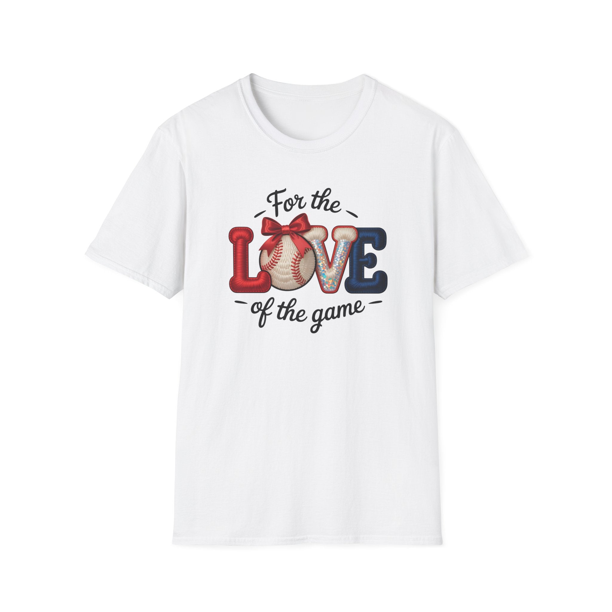 Faux Embroidered For the Love of the Game Baseball T-Shirt | Sports Tee