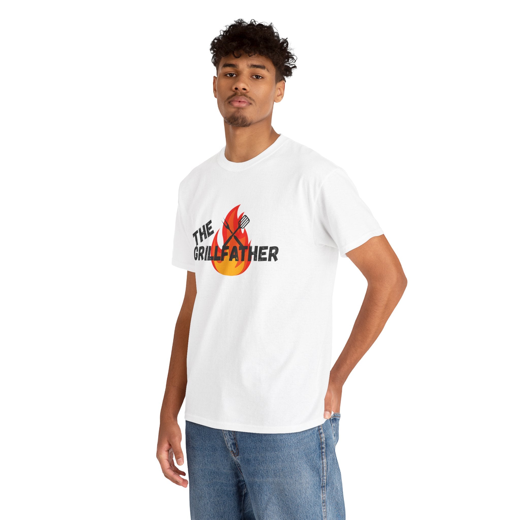 The Grillfather Tee - Perfect for BBQ Lovers, Father's Day, Cookouts, Unisex Cotton T-Shirt, Grilling Apparel, Gift for Dad