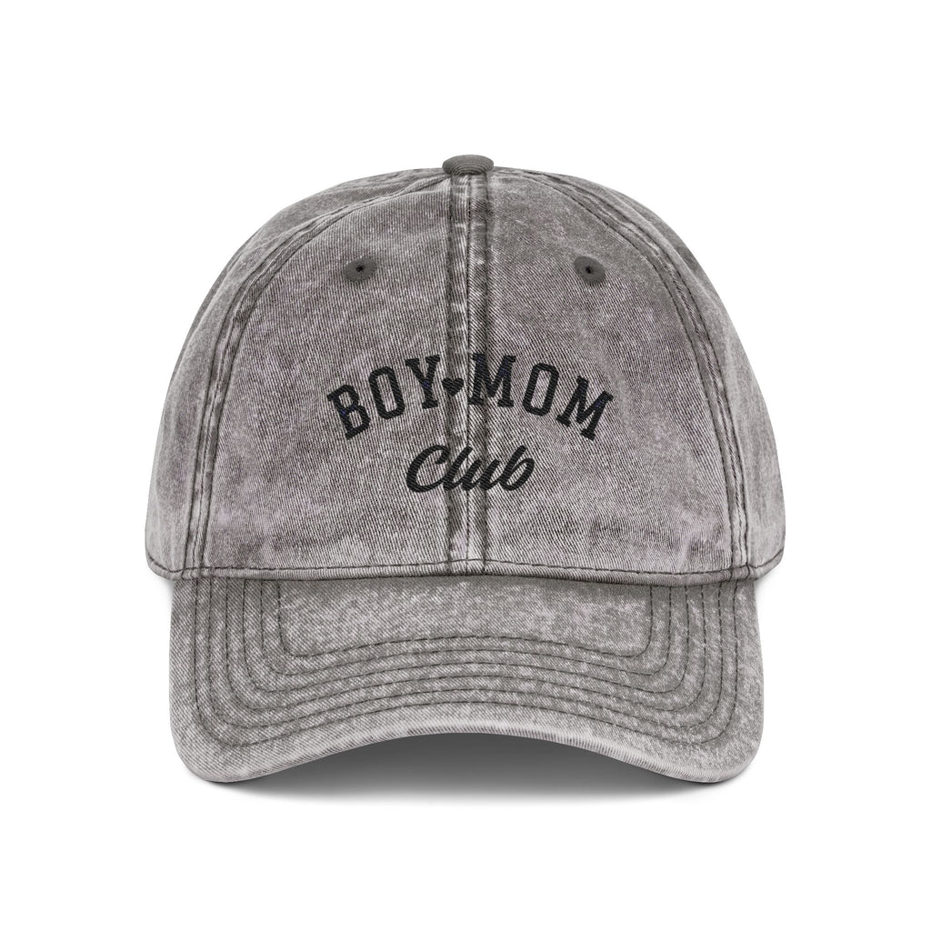Embroidered Boy Mom Club Cap | Vintage Washed Baseball Hat