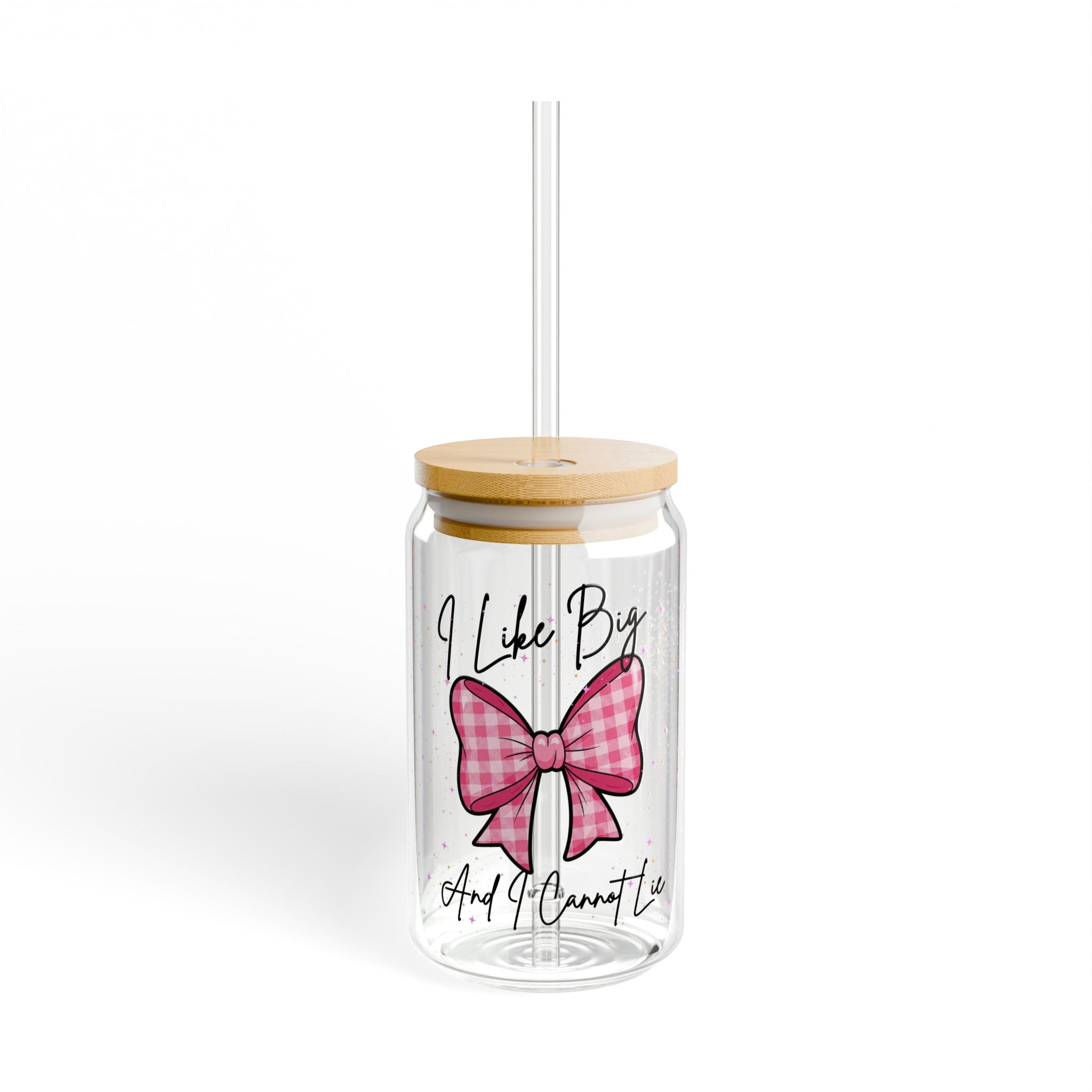 Cute Gingham Sipper Glass with Straw, I Like Big Bows, Perfect for Parties, Gifts, or Everyday Use, Eco-Friendly Drinkware, Stylish Beverage [...]