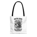 Matthew 19 26 Christian Tote Bag, Bible Verse Tote, Inspirational Tote Bag, Faith Tote, Scripture Tote, Gift for Believers