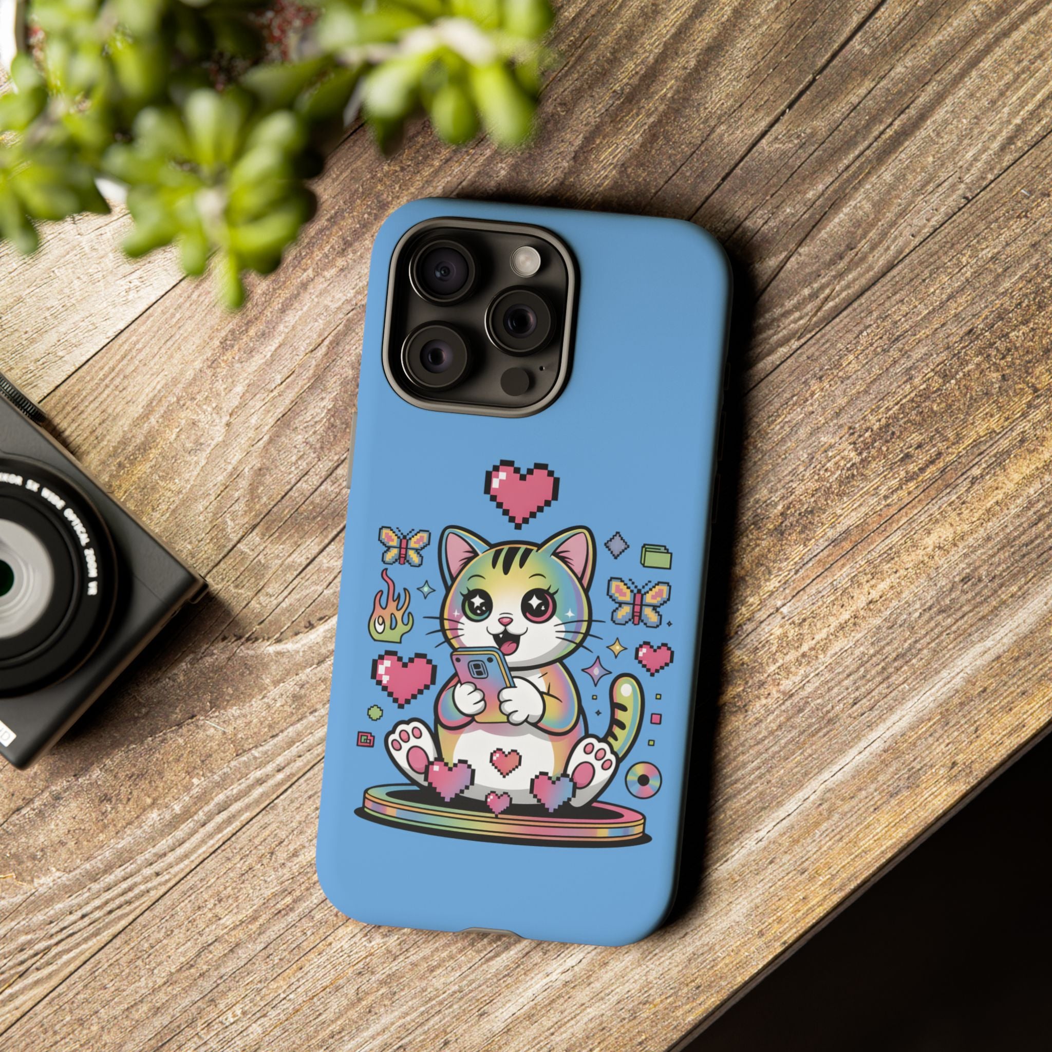Kawaii Pixel Cat Hearts phone case | Tough Case iPhone 17, 16, 15, 14, 13, iPhone Pro 17, 16, 15, 14, 13, iPhone Pro Max 17, 16, 15, 14, 13