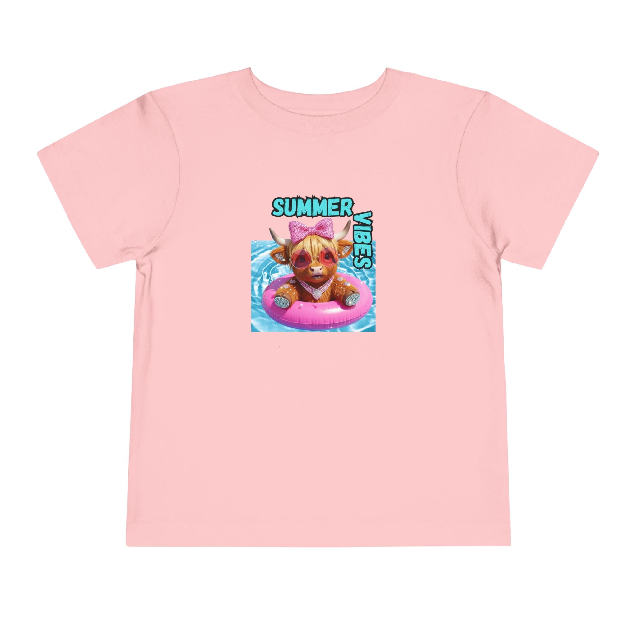 Girl Toddler Summer Vibes Tee, Cute Toddler Top, Pool Party Clothing, Fun Toddler Wear