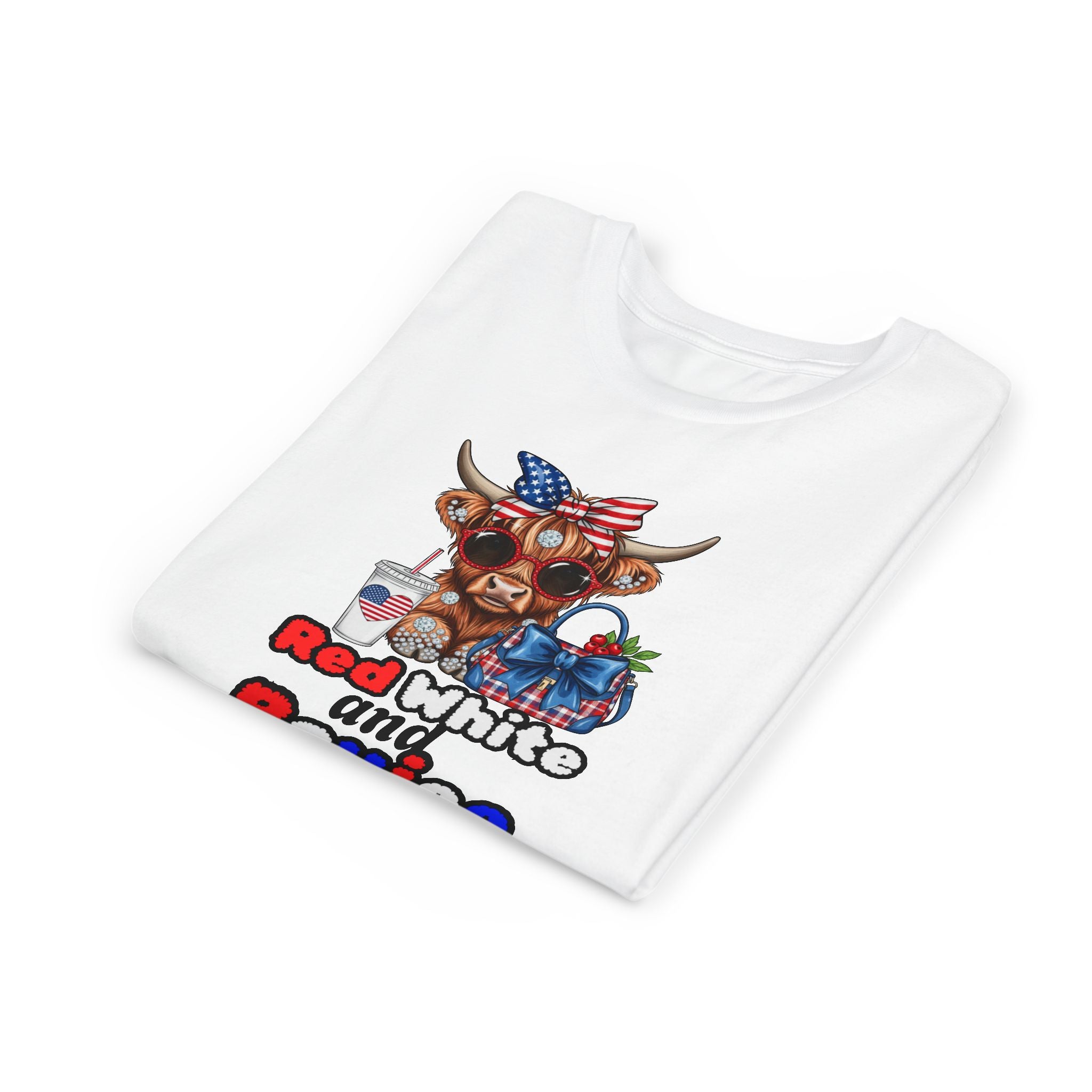 Youth Short Sleeve Tee - 'Red White and Boujee' Patriotic T-Shirt for Kids, Fun Summer Apparel, Ideal for 4th of July, BBQs, Family [...]
