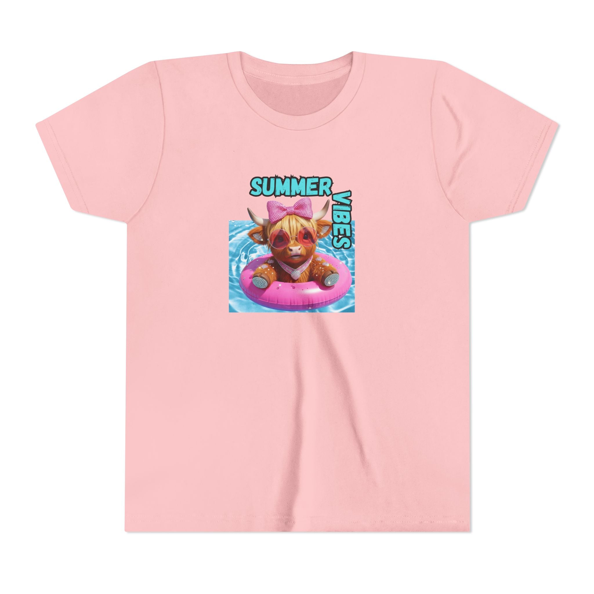 Girl's Youth Summer Vibes Tee, Cute Kids Shirt, Fun Youth T-Shirt, Summer Apparel for Kids