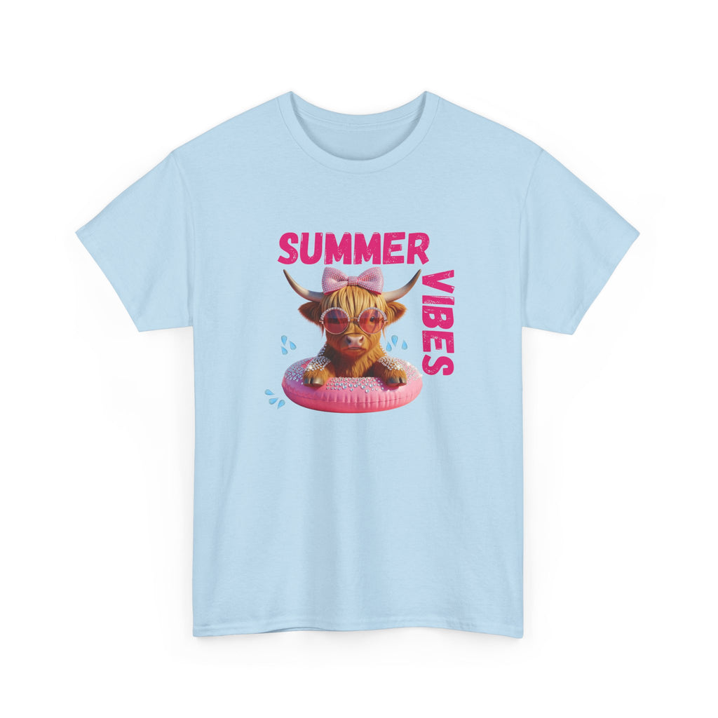 Summer Vibes Tee, Cute Summer Shirt, Relaxed Fit T-Shirt, Beachwear Top, Gift for Friends, Summer Party Apparel