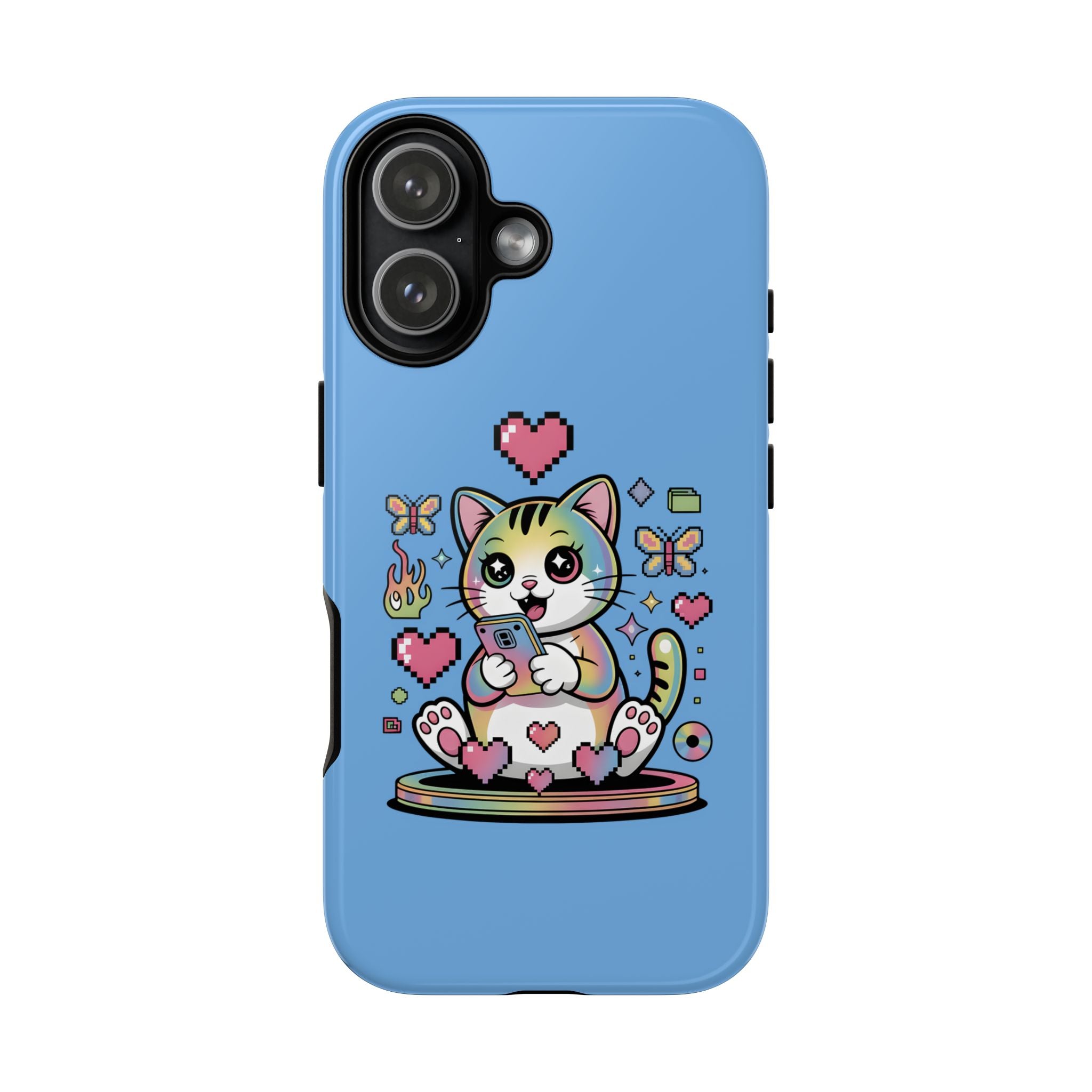 Kawaii Pixel Cat Hearts phone case | Tough Case iPhone 17, 16, 15, 14, 13, iPhone Pro 17, 16, 15, 14, 13, iPhone Pro Max 17, 16, 15, 14, 13