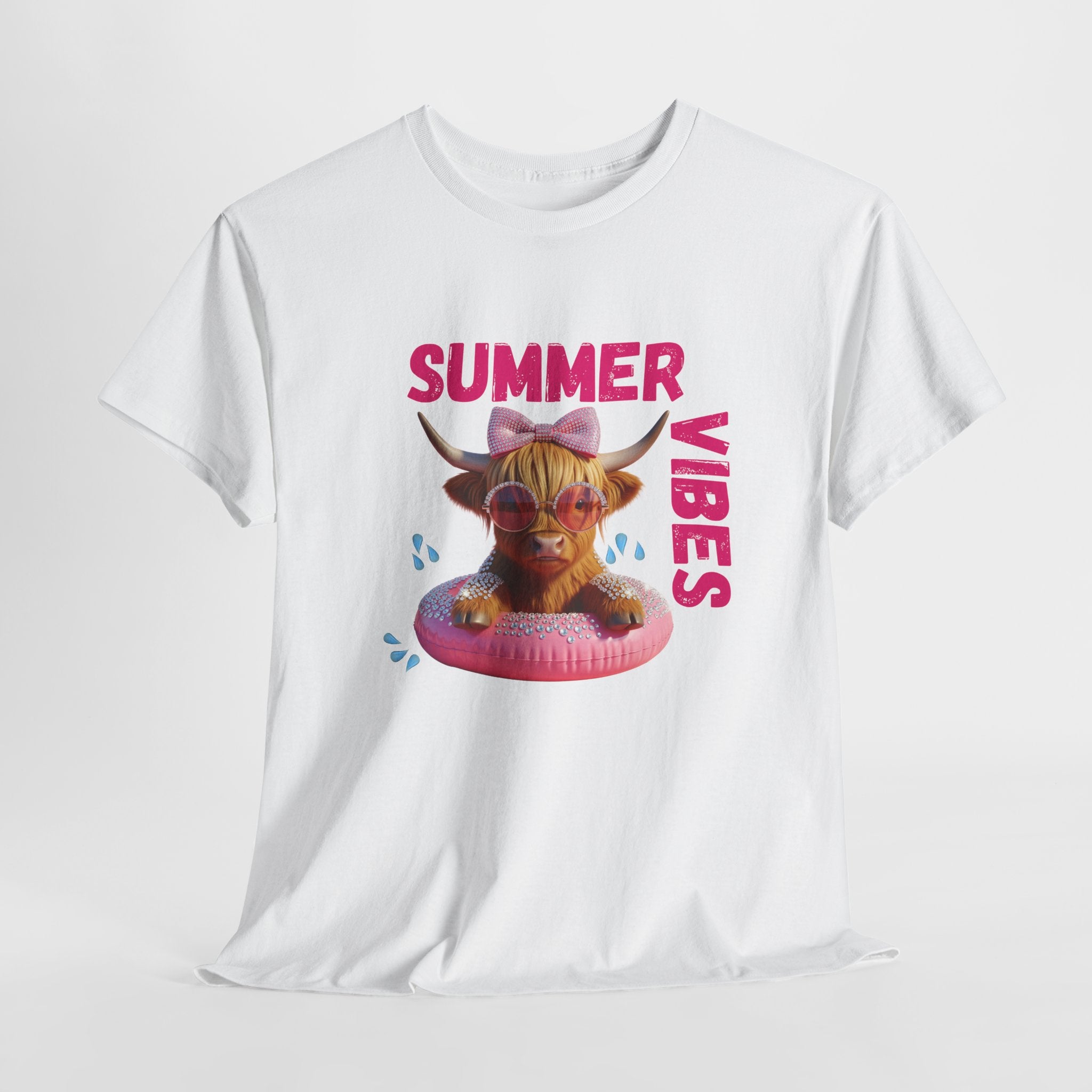 Summer Vibes Tee, Cute Summer Shirt, Relaxed Fit T-Shirt, Beachwear Top, Gift for Friends, Summer Party Apparel