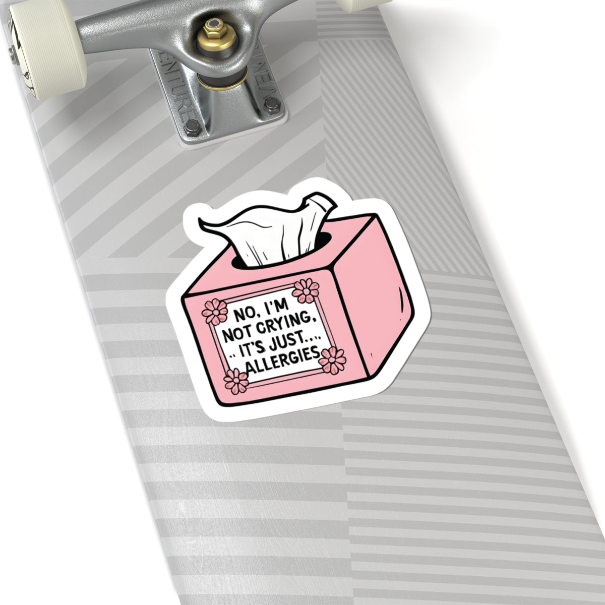 Allergy-Themed Kiss-Cut Stickers, Cute Laptop Decor, Funny Gift for Allergies, Floral Tissues Decor, Quirky Desktop Accessories