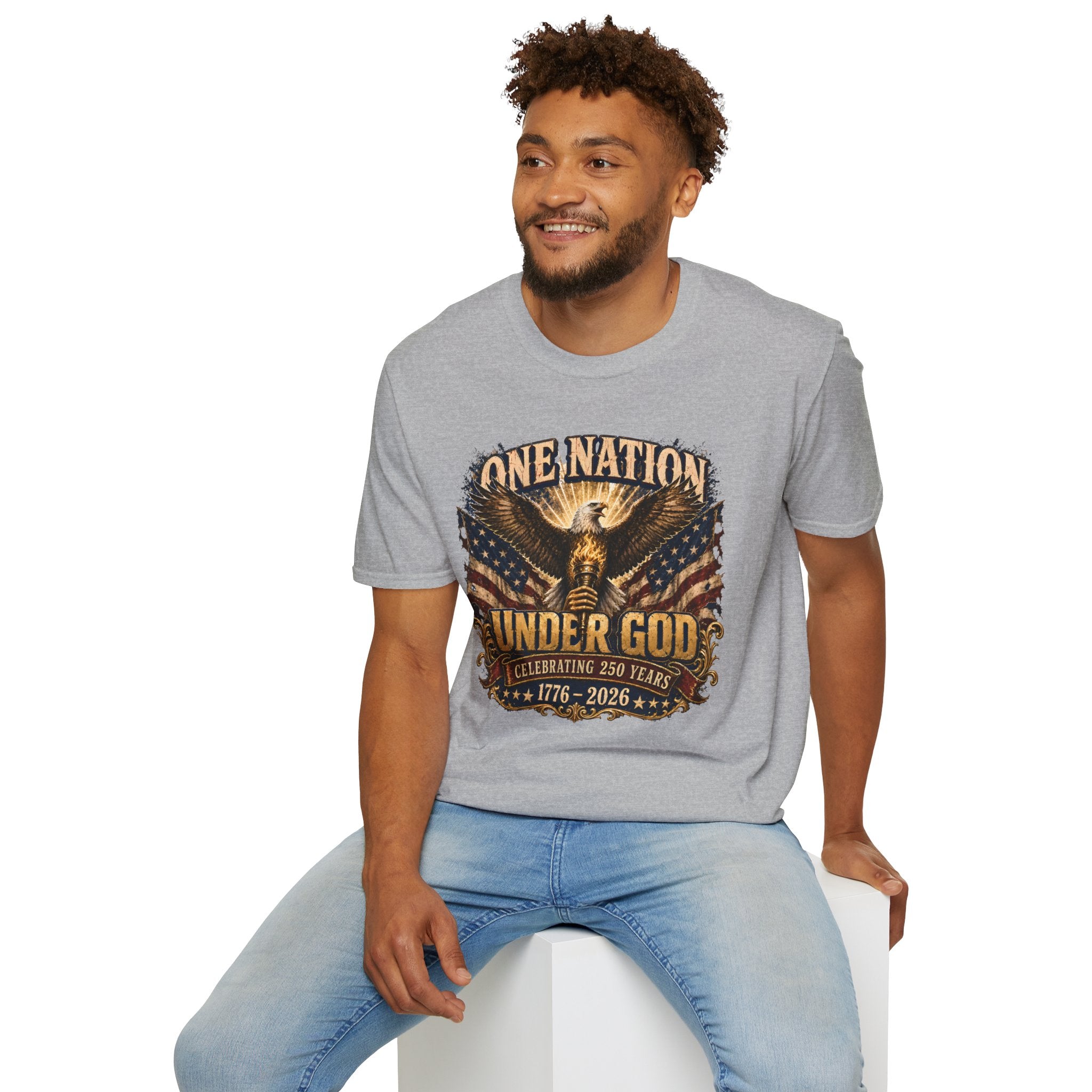 One Nation Under God T‑Shirt — Patriotic American Eagle 4th of July Tee