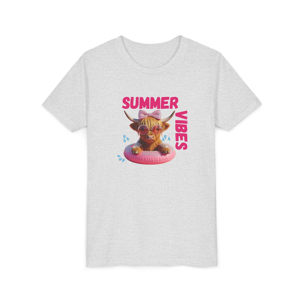 Girl's Youth Summer Vibes Tee, Fun Kids T-Shirt, Vacation Apparel