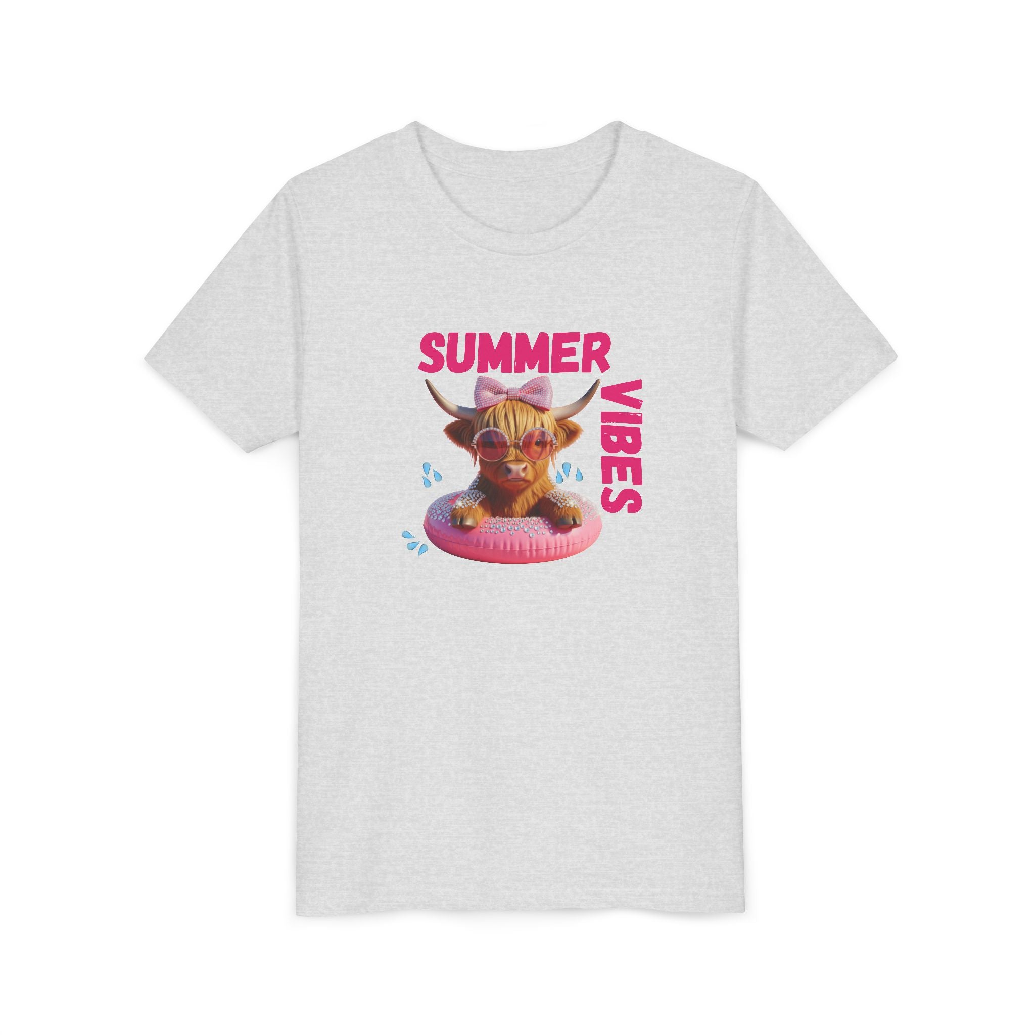 Girl's Youth Summer Vibes Tee, Fun Kids T-Shirt, Vacation Apparel