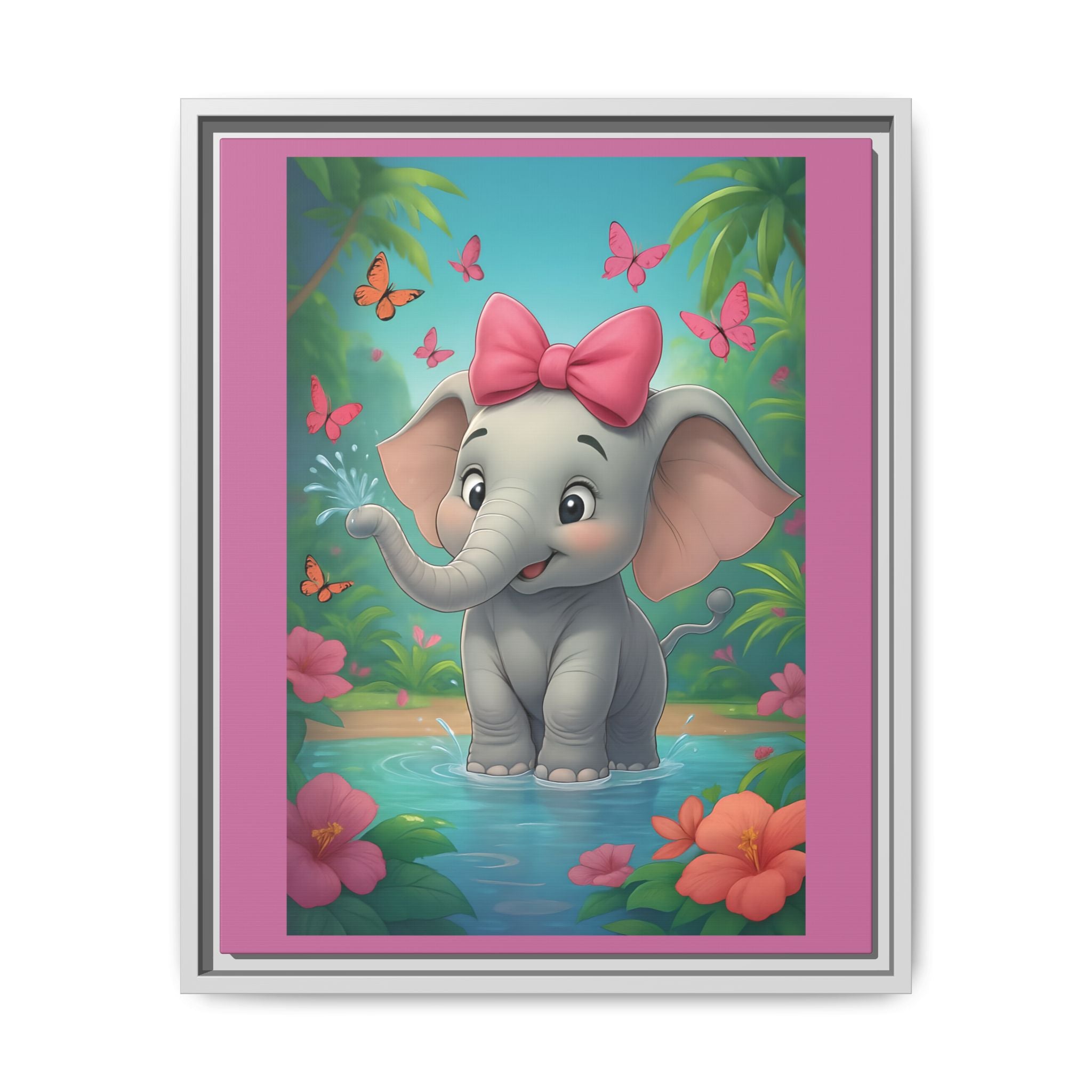 Framed Kids Elephant Wall Print, Kids Bedroom Art, Nursery Art, Baby Room Decor, Animal Art, Child's Room Gift, Playroom Wall Art