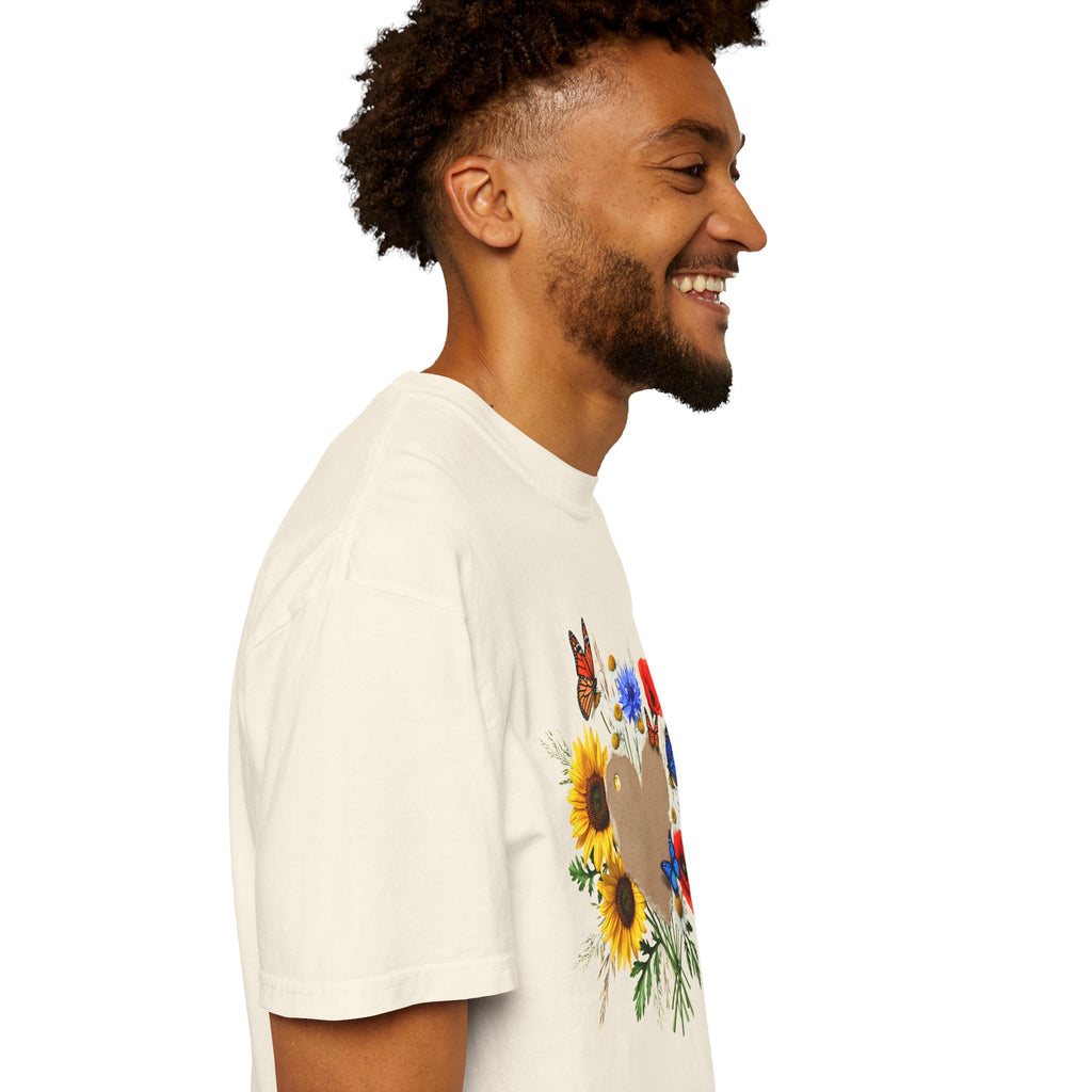 Wildflower Heart T-shirt | Sunflower Poppy Cornflower Butterfly Shirt
