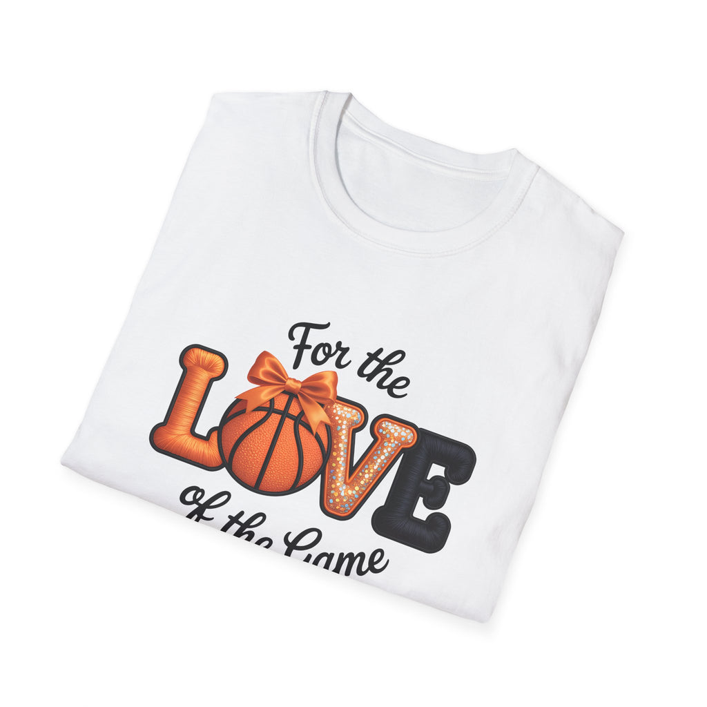 Faux Embroidered For the Love of the Game Basketball T-Shirt | Sports Tee