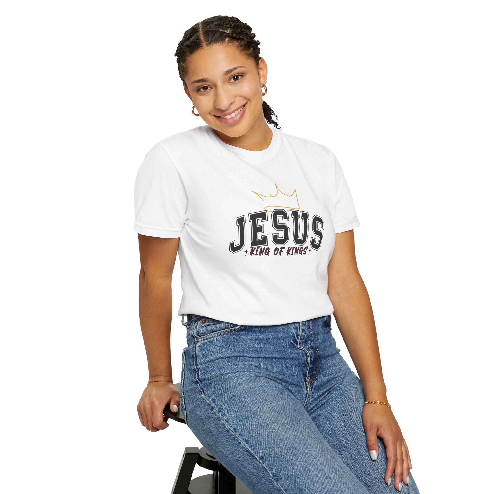 Jesus King of Kings T-Shirt, Unisex Garment Dyed Tee, Christian Apparel, Faith-Based Gift, Casual Wear, Religious T-Shirt