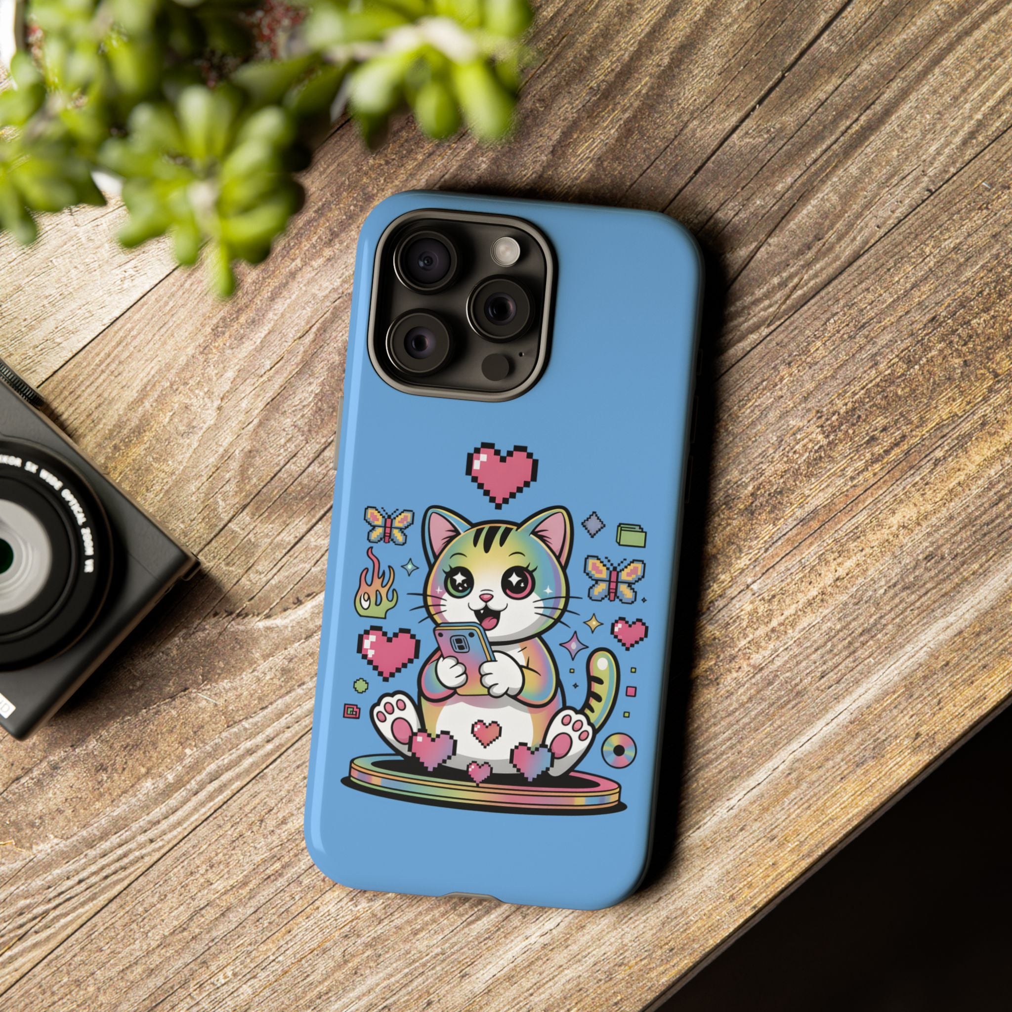 Kawaii Pixel Cat Hearts phone case | Tough Case iPhone 17, 16, 15, 14, 13, iPhone Pro 17, 16, 15, 14, 13, iPhone Pro Max 17, 16, 15, 14, 13