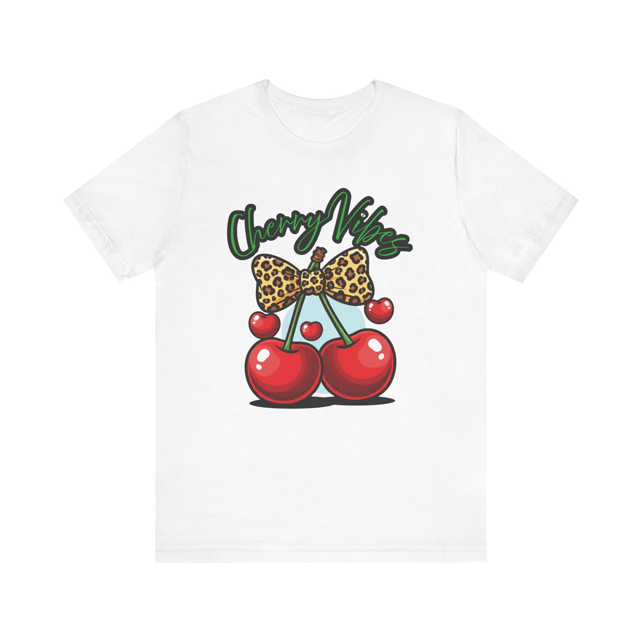Cherry Vibes Short Sleeve Tee, Fun Graphic T-Shirt, Summer Style, Cute Gift for Friends, Party Top, Festival Wear
