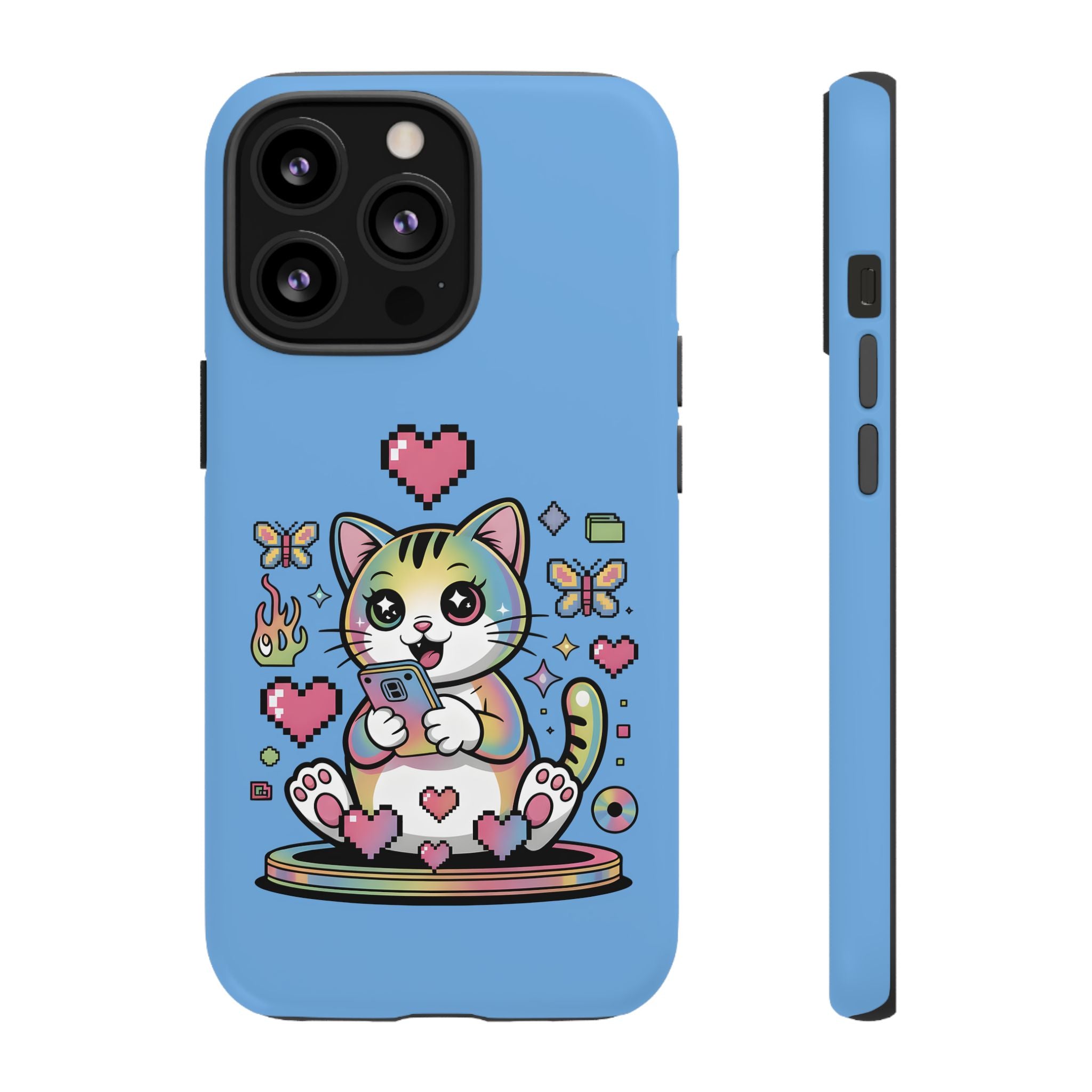Kawaii Pixel Cat Hearts phone case | Tough Case iPhone 17, 16, 15, 14, 13, iPhone Pro 17, 16, 15, 14, 13, iPhone Pro Max 17, 16, 15, 14, 13