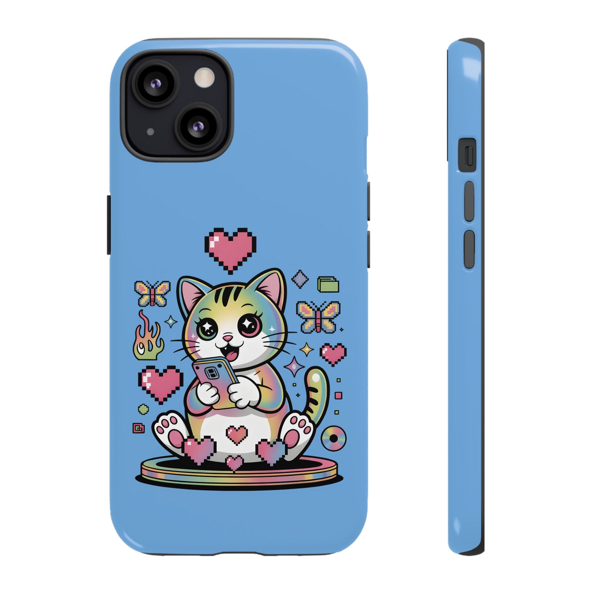 Kawaii Pixel Cat Hearts phone case | Tough Case iPhone 17, 16, 15, 14, 13, iPhone Pro 17, 16, 15, 14, 13, iPhone Pro Max 17, 16, 15, 14, 13