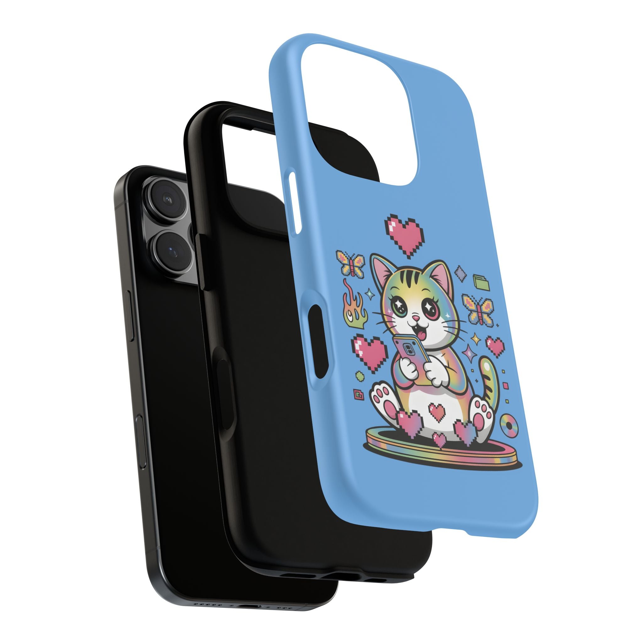 Kawaii Pixel Cat Hearts phone case | Tough Case iPhone 17, 16, 15, 14, 13, iPhone Pro 17, 16, 15, 14, 13, iPhone Pro Max 17, 16, 15, 14, 13