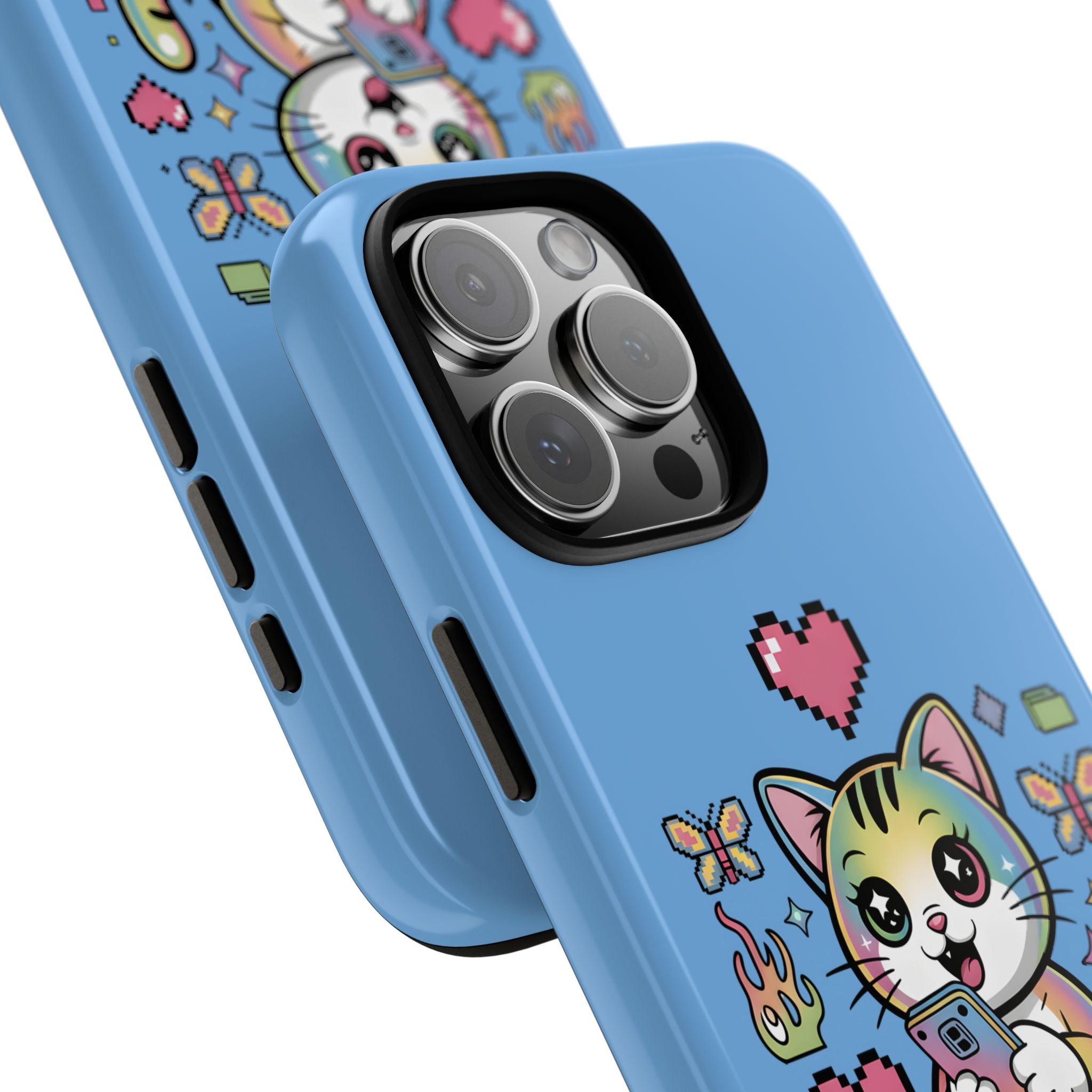 Kawaii Pixel Cat Hearts phone case | Tough Case iPhone 17, 16, 15, 14, 13, iPhone Pro 17, 16, 15, 14, 13, iPhone Pro Max 17, 16, 15, 14, 13
