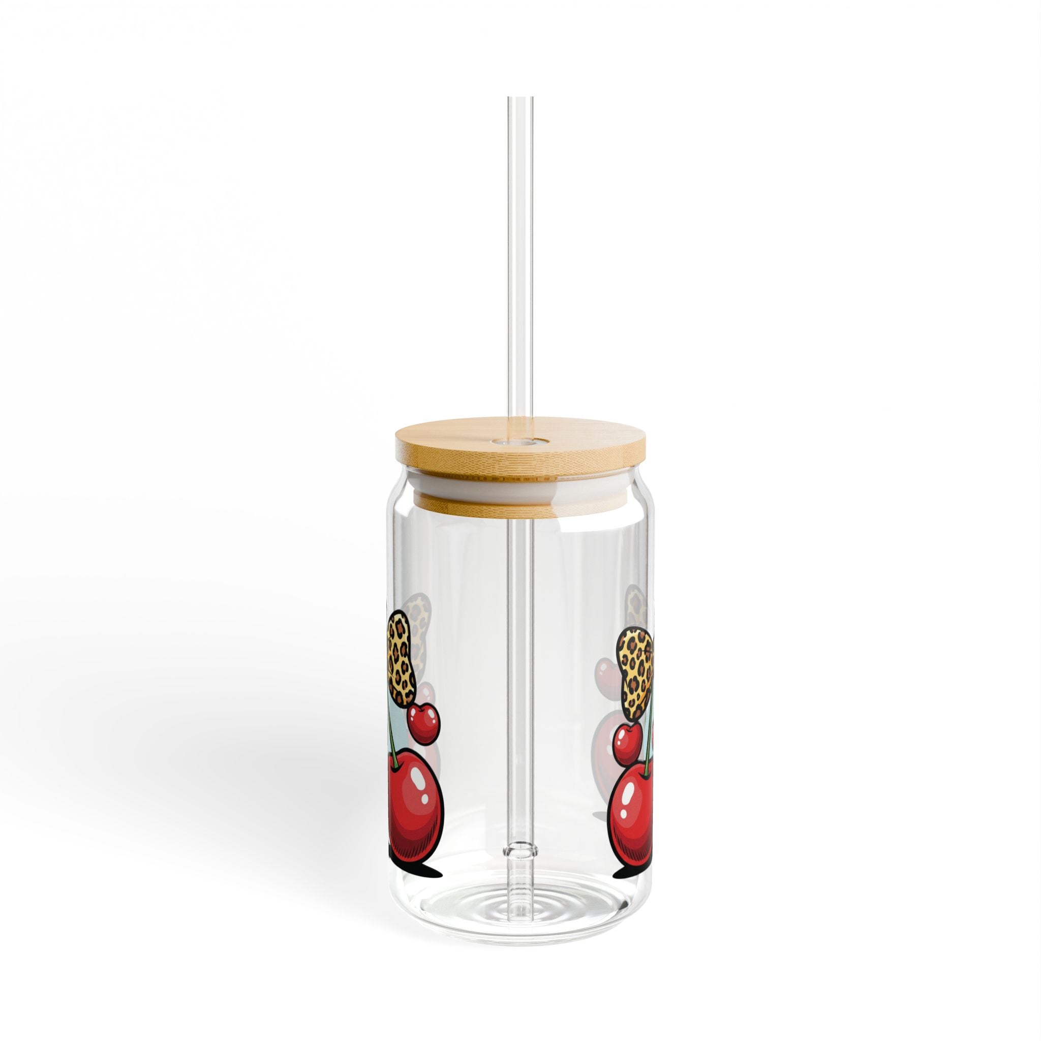 Cherry Bow Sipper Glass, 16oz Sipper Glass, BPA Free